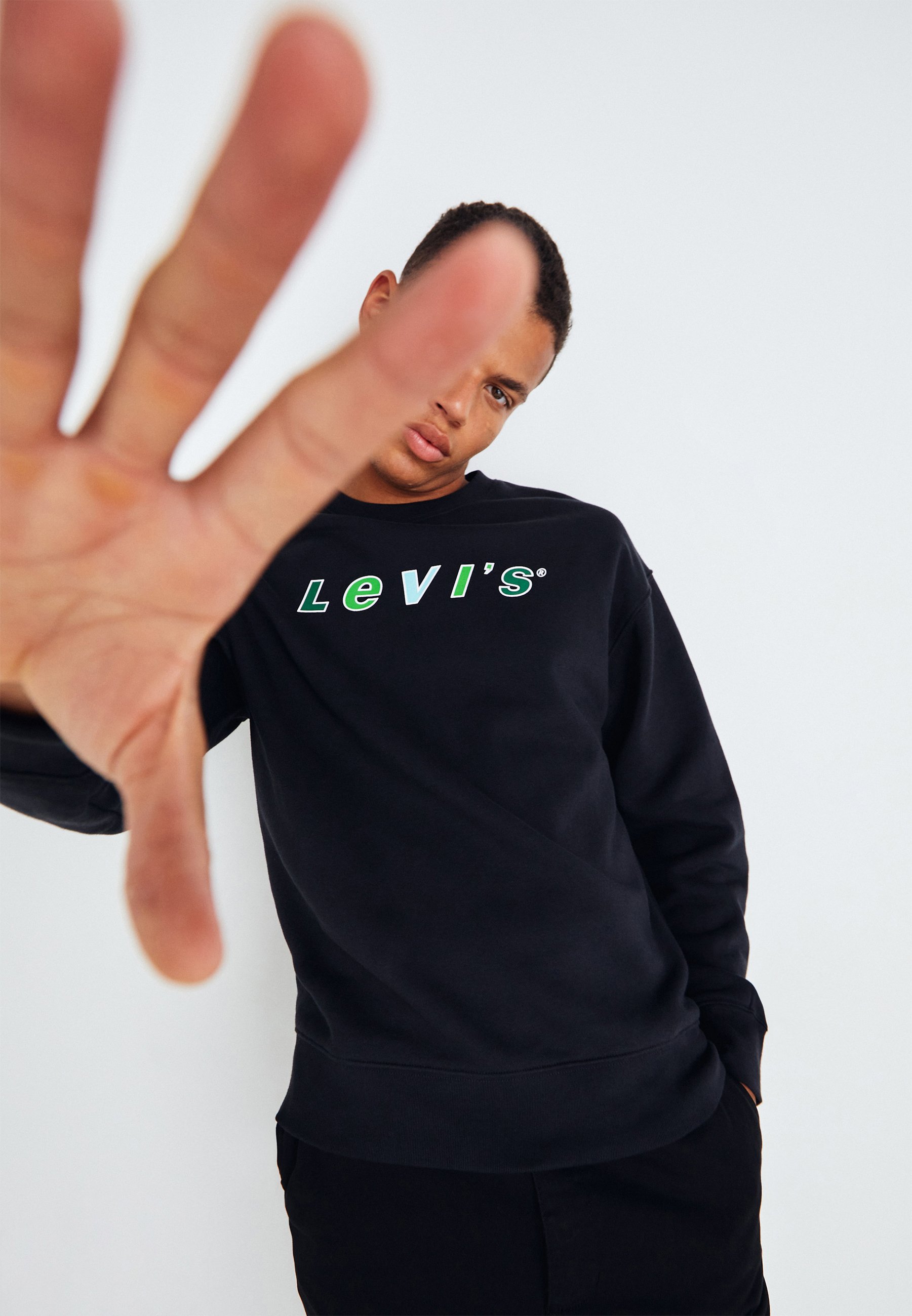 Levi's® GRAPHIC CREW - Sweatshirt - caviar/black
