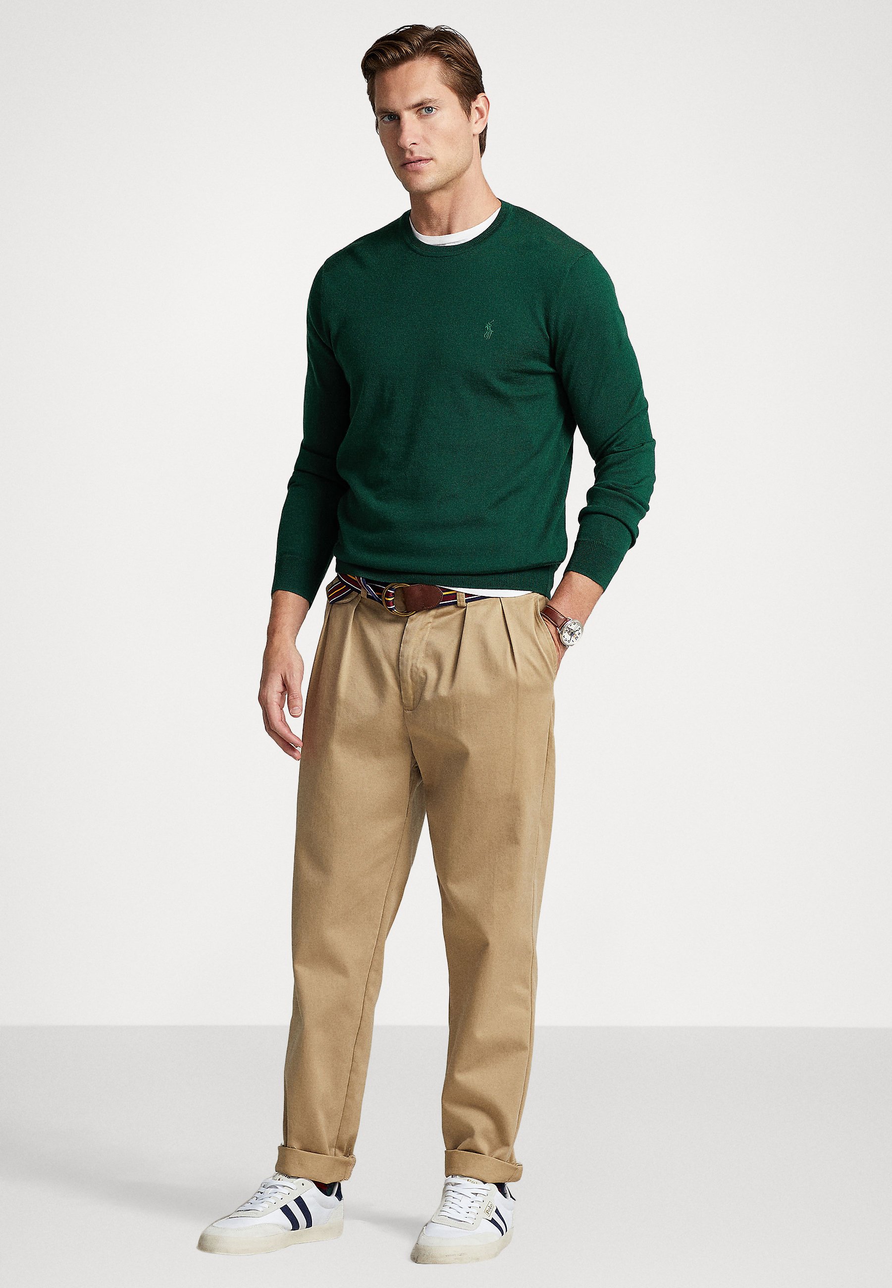 Polo Ralph Lauren LONG SLEEVE - Jumper - hunt club green/green