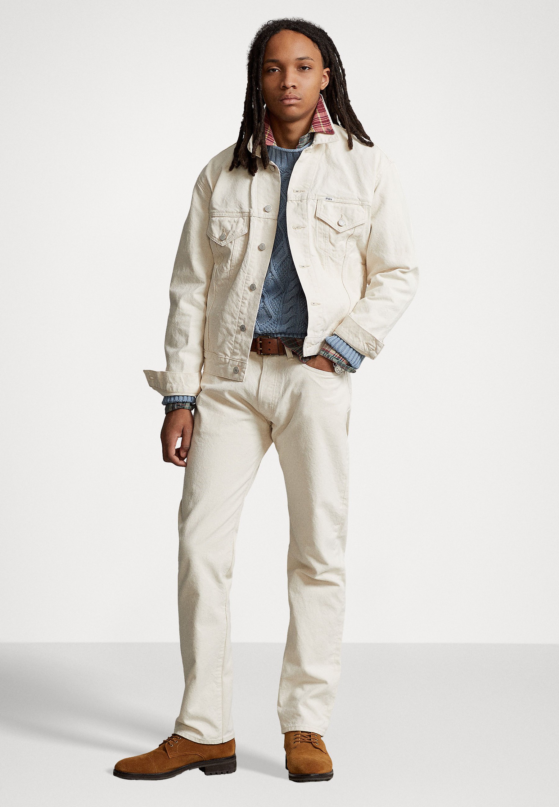 Polo Ralph Lauren ICON FIT UNLINED BOMBER - Denim jacket - esterbrook/white denim
