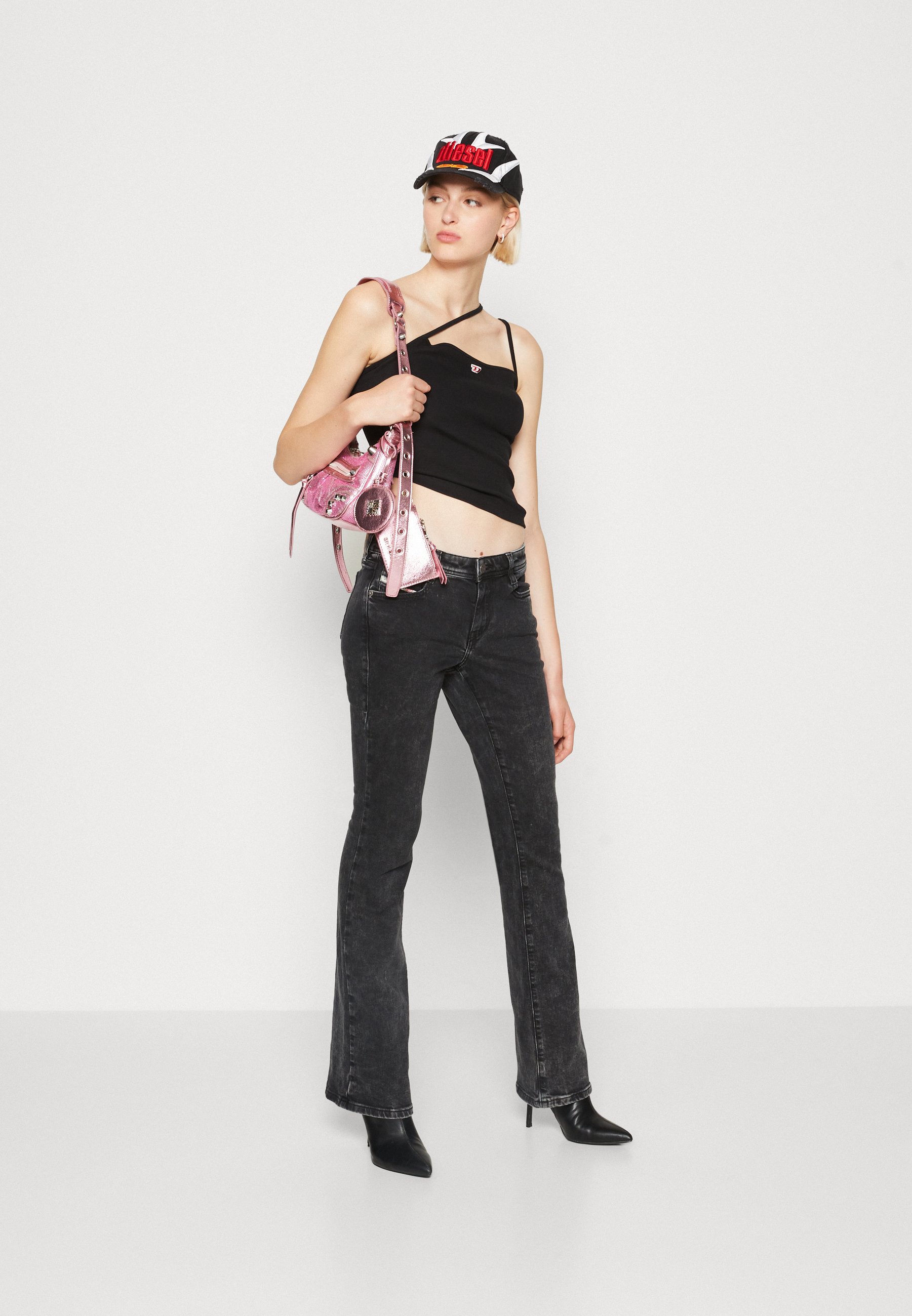 Diesel 1969 EBBEY - Bootcut jeans - black/gray/black denim