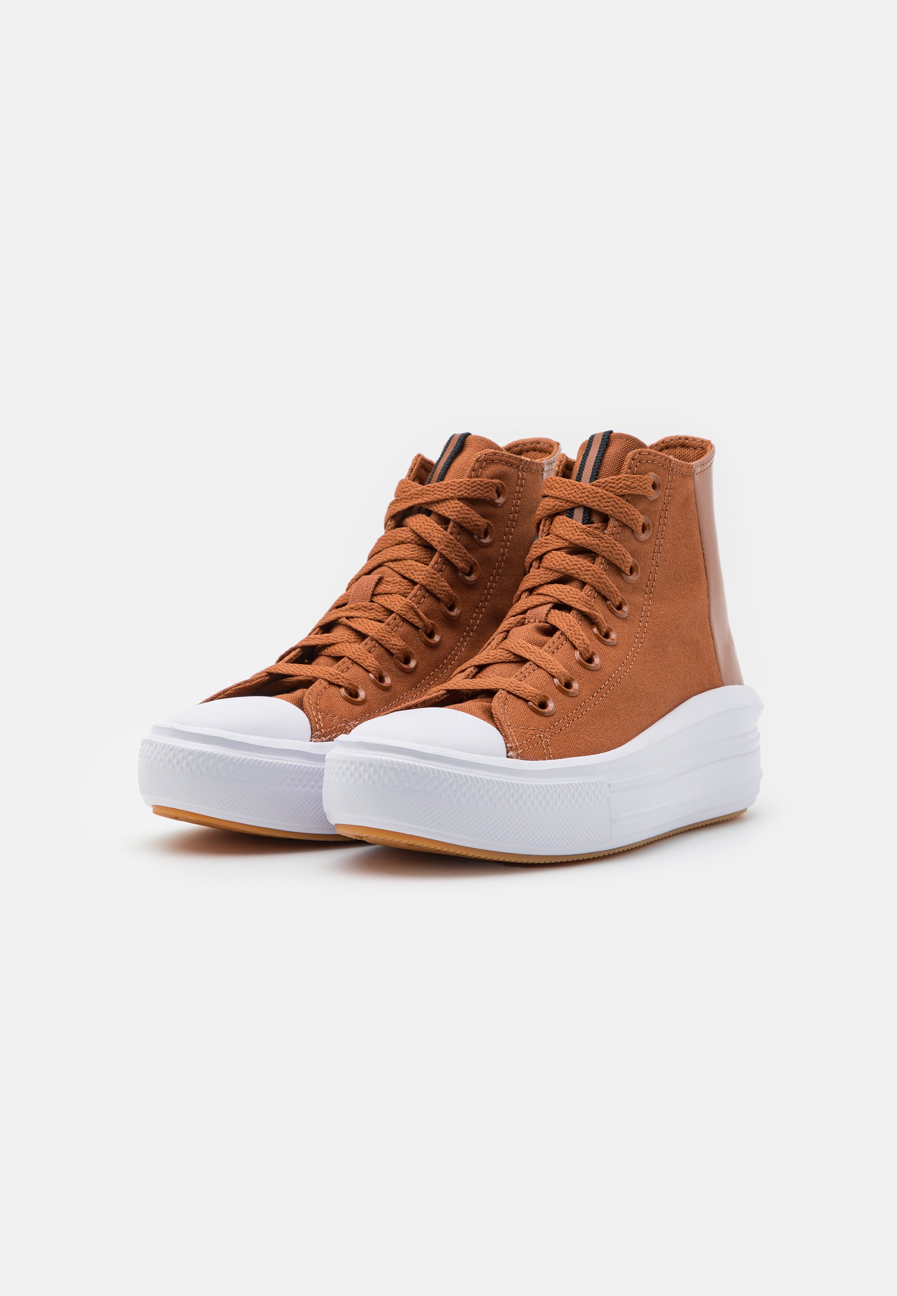 Converse CHUCK TAYLOR ALL STAR MOVE PLATFORM TORTOISE - High-top trainers - tawny owl/black/white/copper