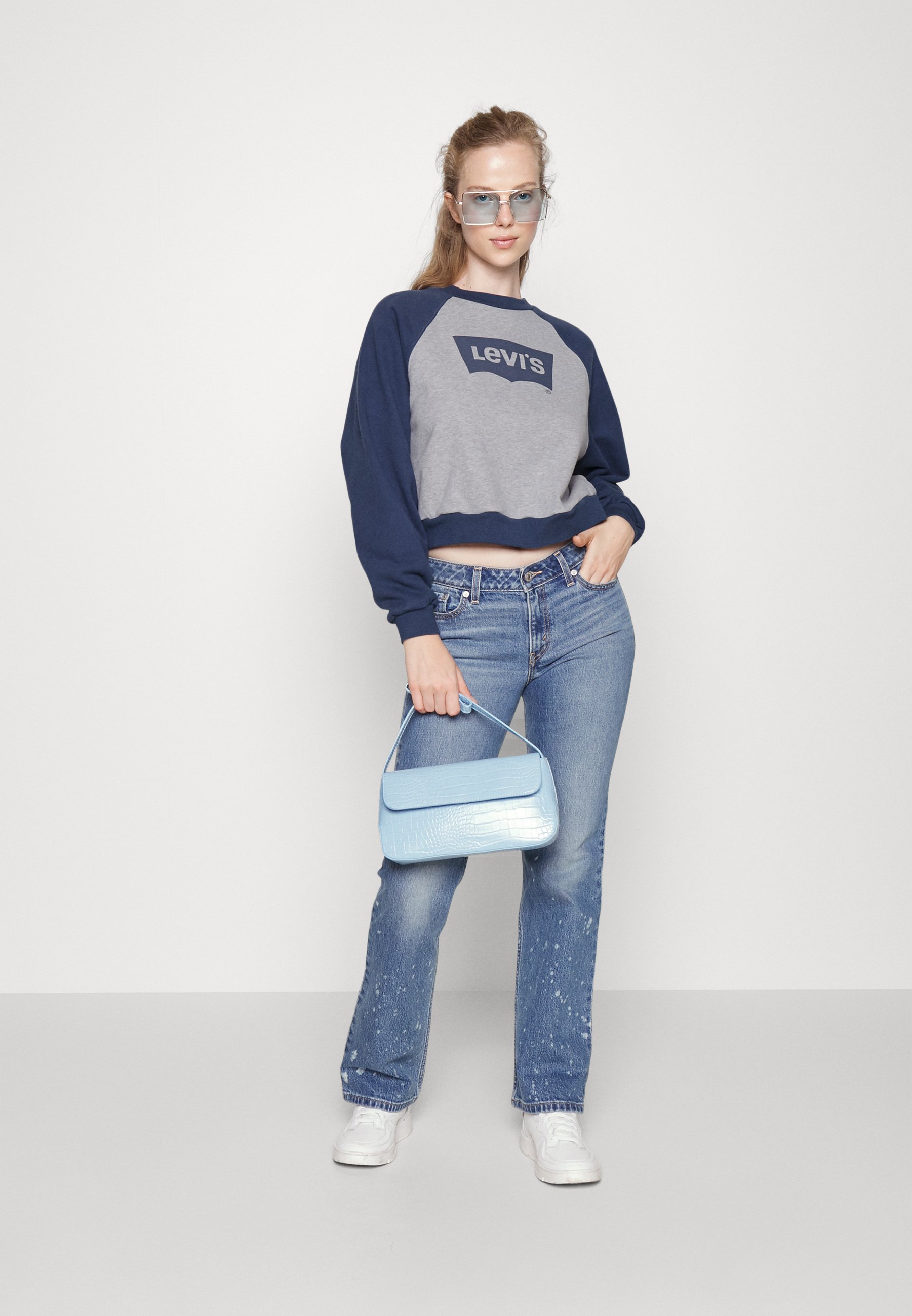 Levi's® VINTAGE RAGLAN CREW - Sweatshirt - starstruck heather/sargasso sea/grey
