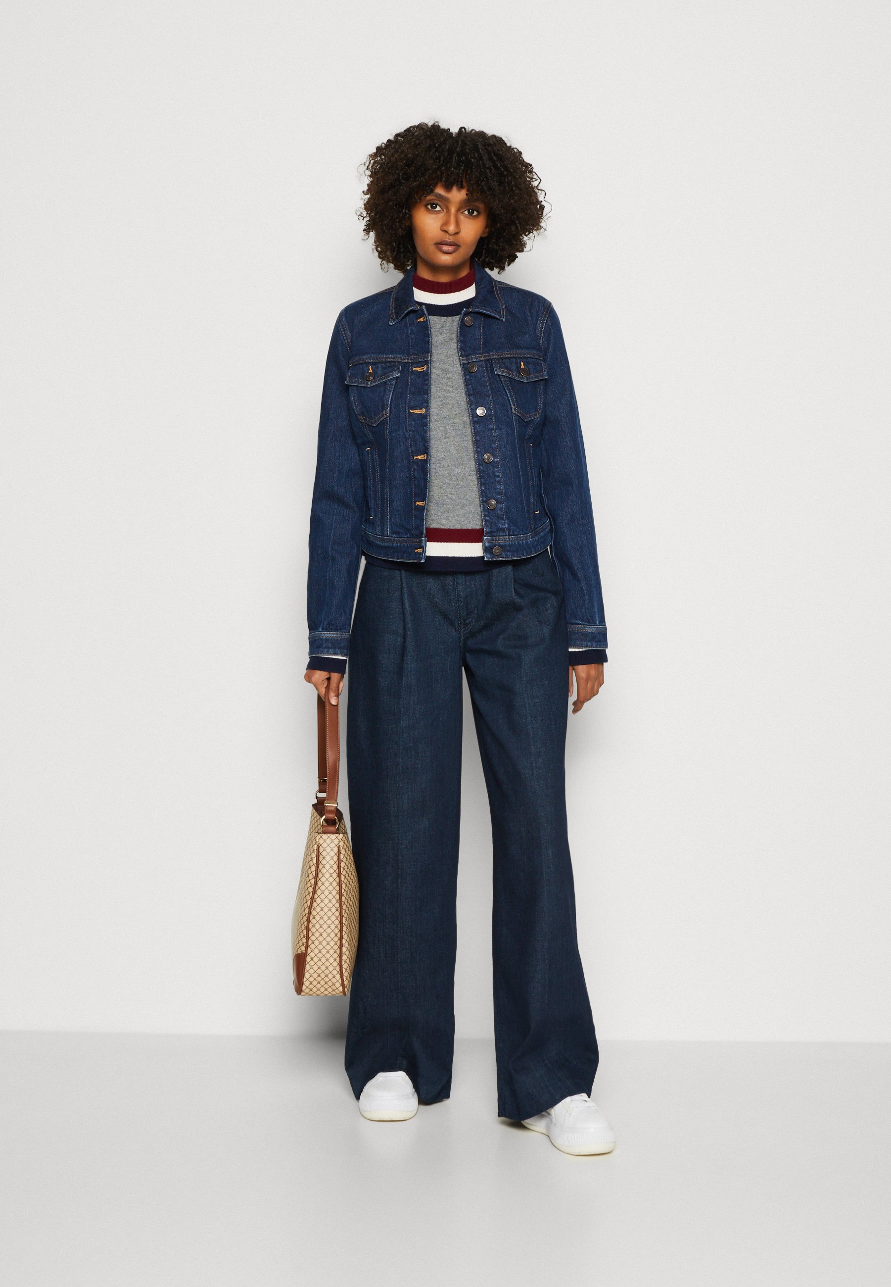 Esprit TRUCKER JACKET - Denim jacket - surrey dark blue/dark-blue denim
