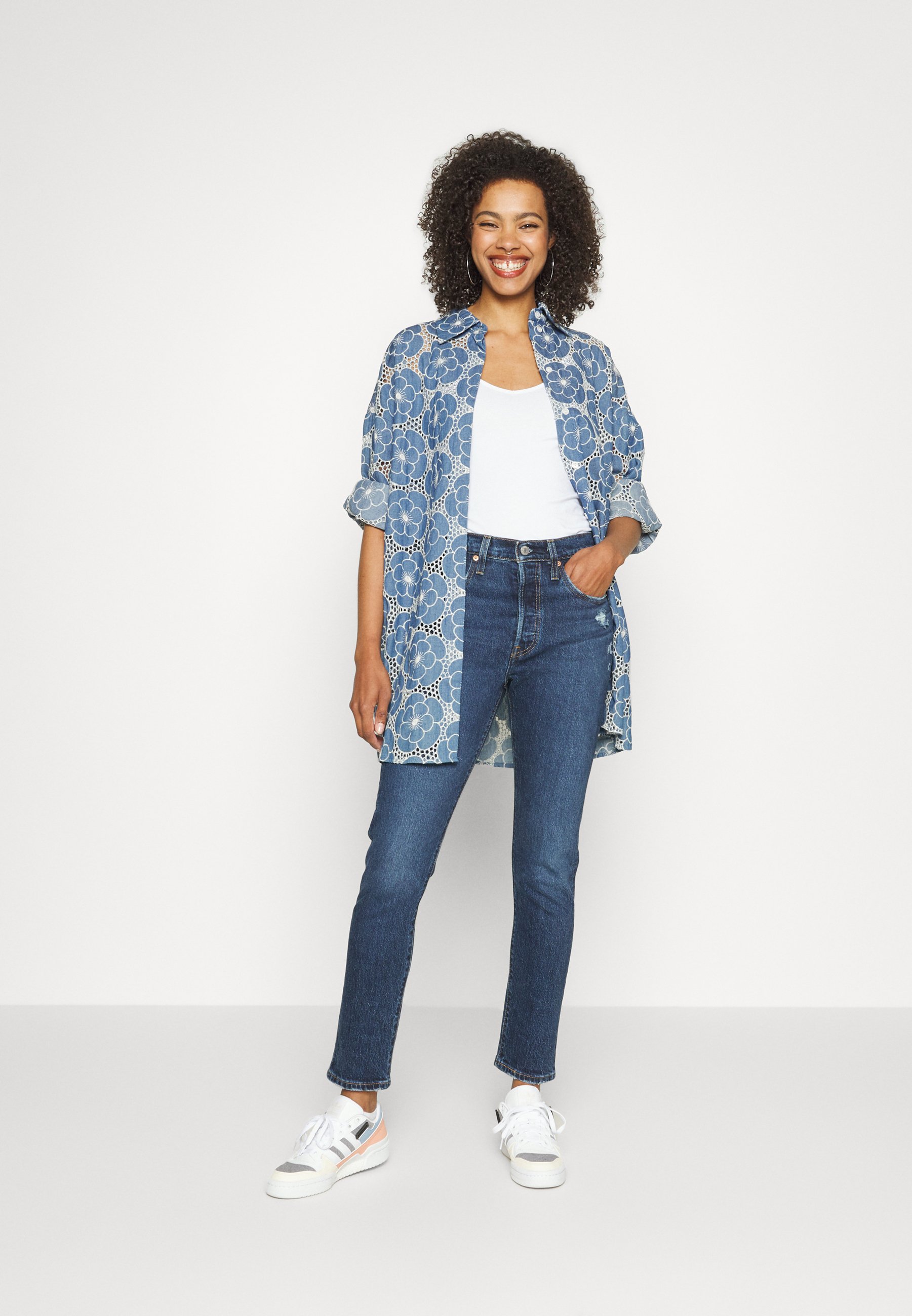 Levi's® 501® SKINNY - Jeans Skinny Fit - salsa authentic/dark-blue denim