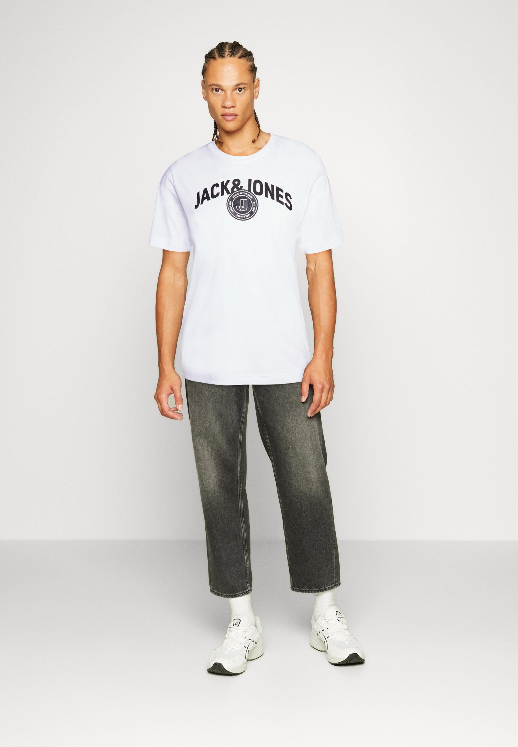 Jack &Jones JCOOUNCE LOGO TEE CREW NECK - Print T-shirt - white