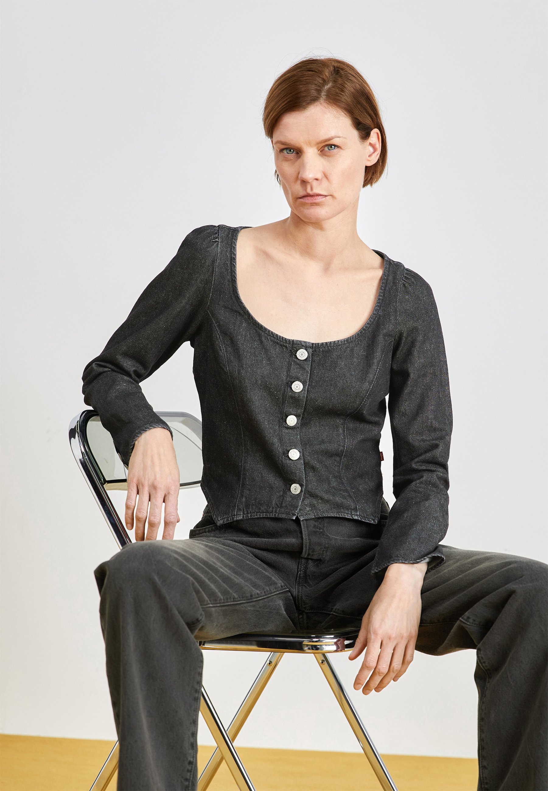 Levi's® CORSET BLOUSE - Blouse - night is black/black denim