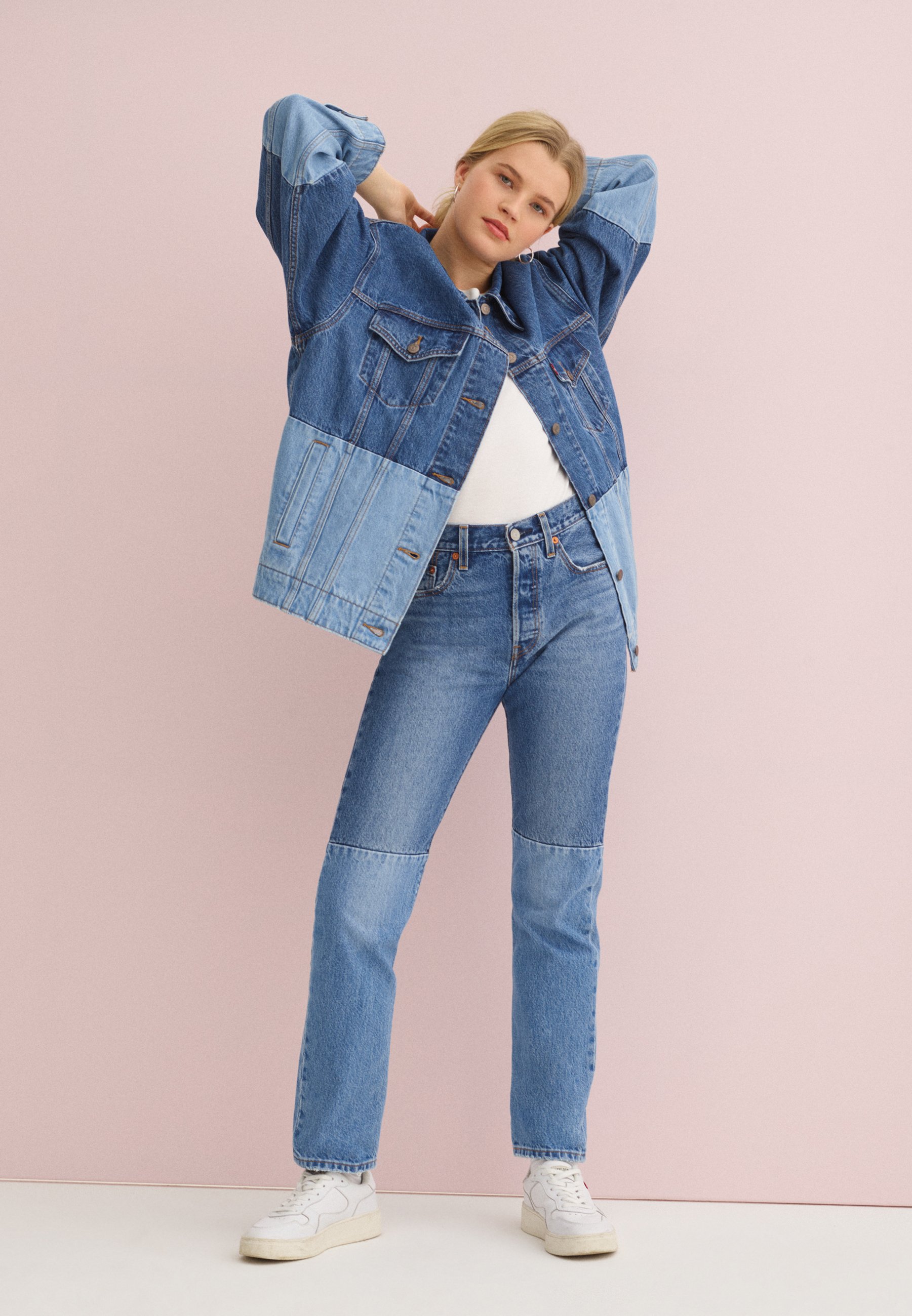 Levi's® 501® PIECED - Relaxed fit jeans - lightly dipped/blue denim