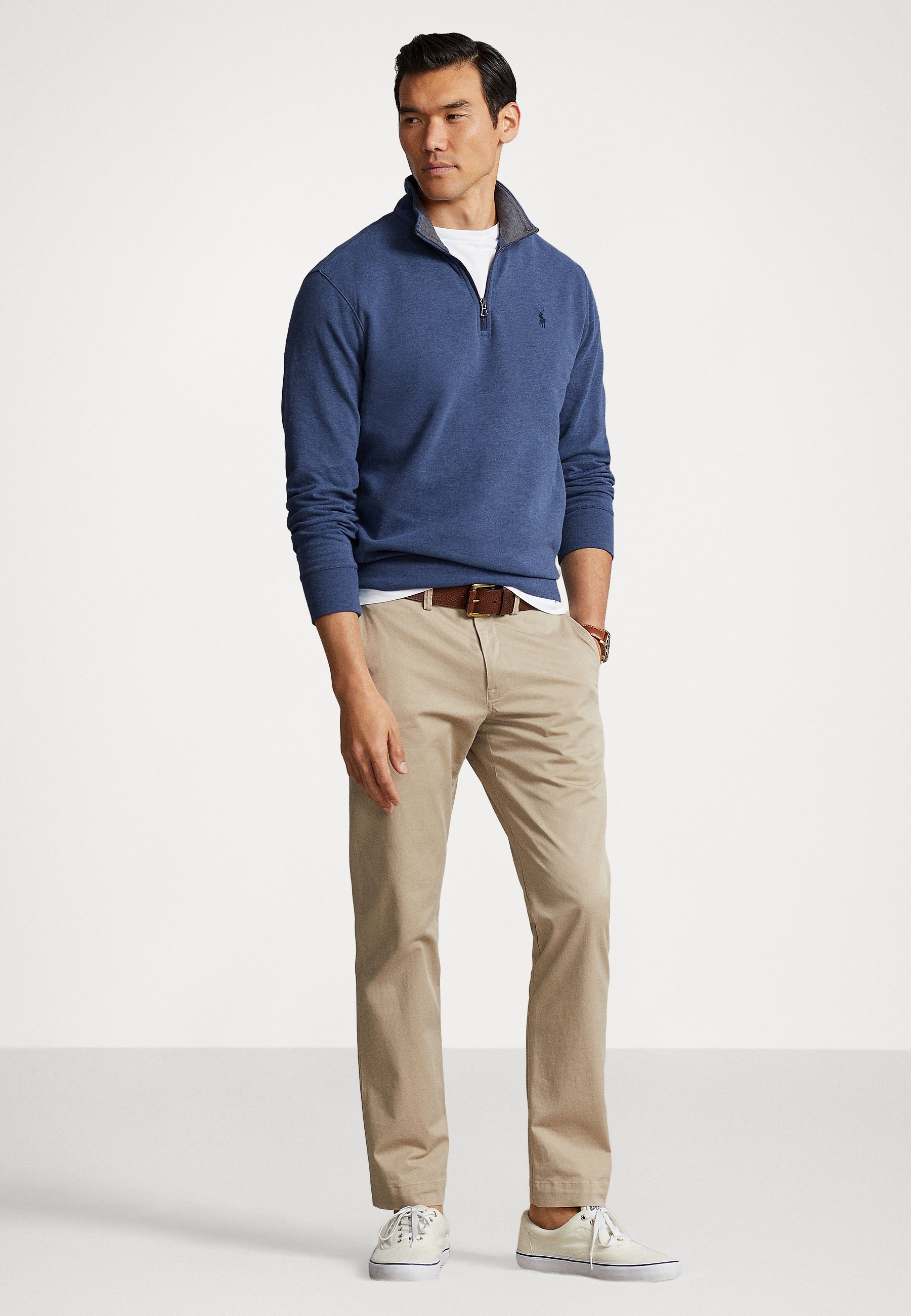 Polo Ralph Lauren LONG SLEEVE  - Long sleeved top - derby blue heather/blue