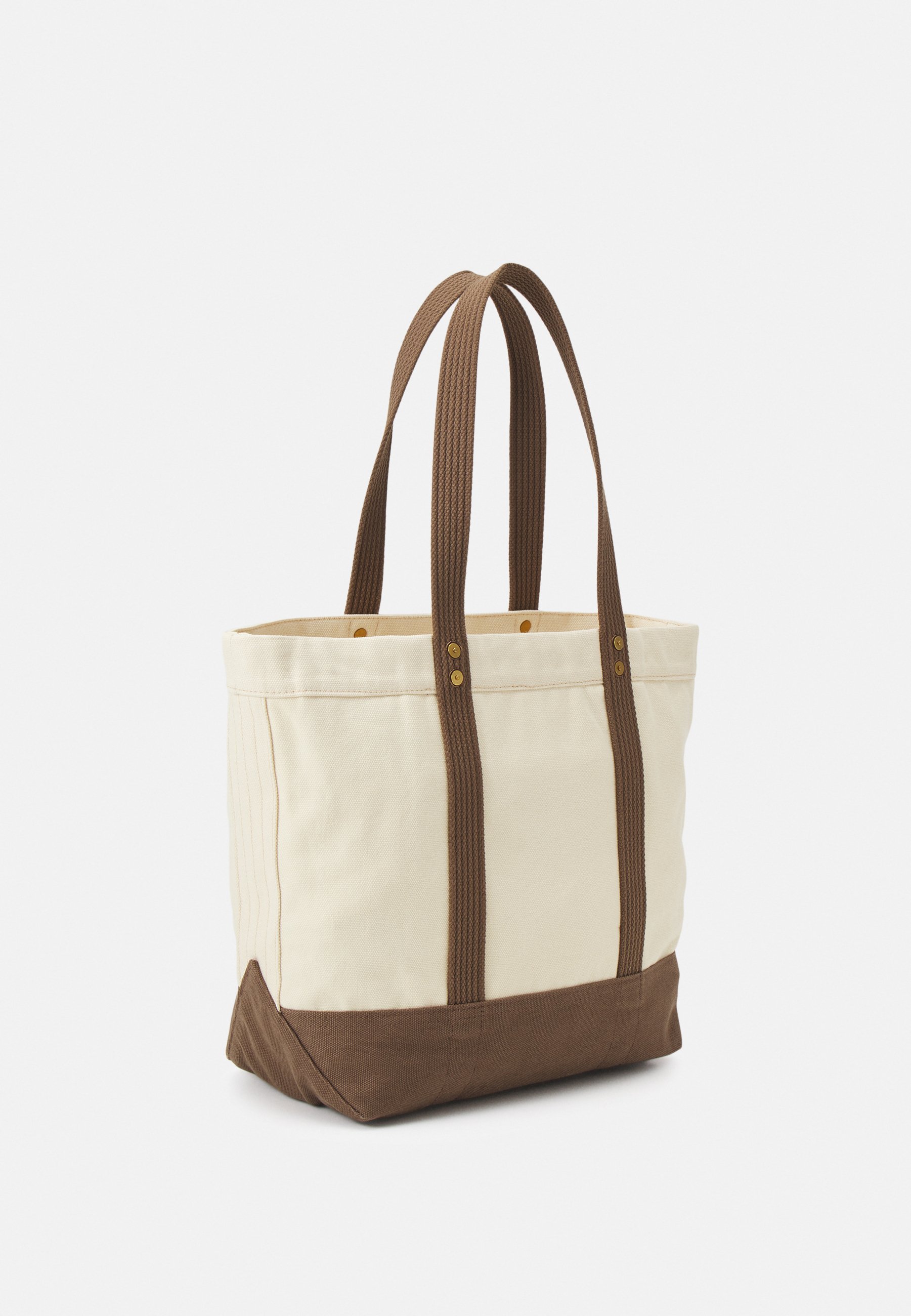 Polo Ralph Lauren TOTE-MEDIUM - Tote bag - ecru/chestnut/beige