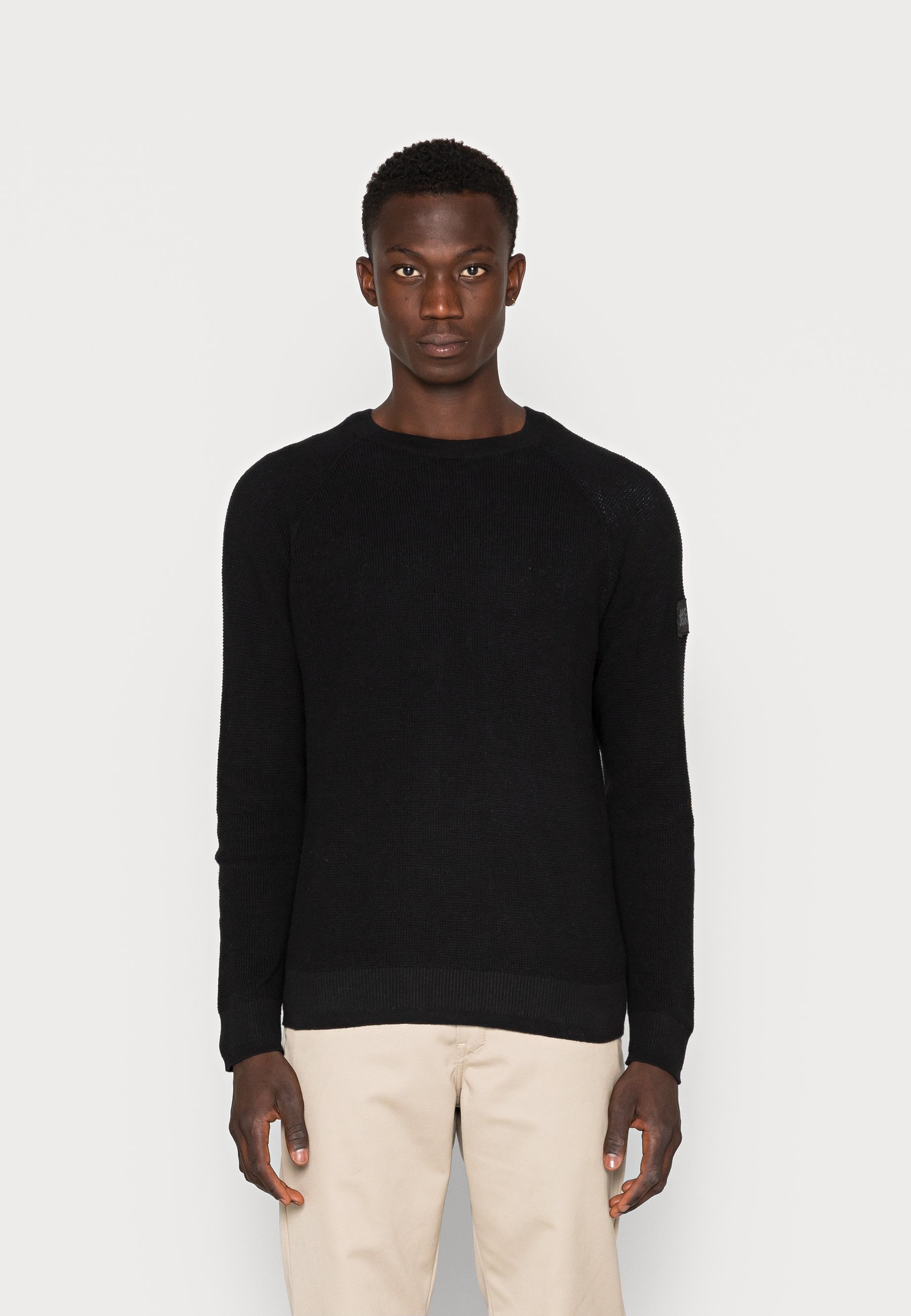 Jack &Jones JCOCLASSIC WAFFLE CREW NECK - Jumper - black