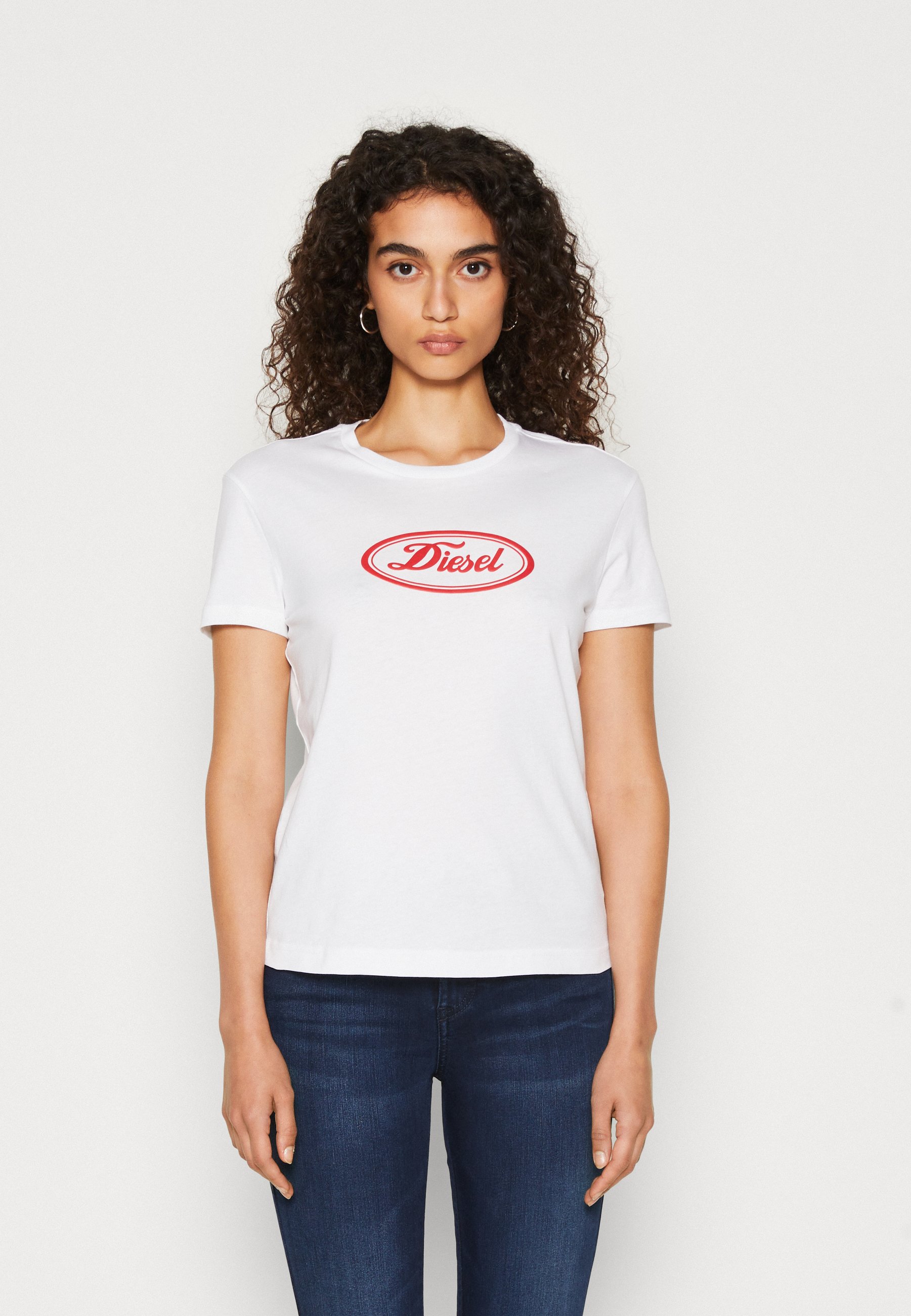 Diesel T-SLI-L14 - Print T-shirt - bright white/white