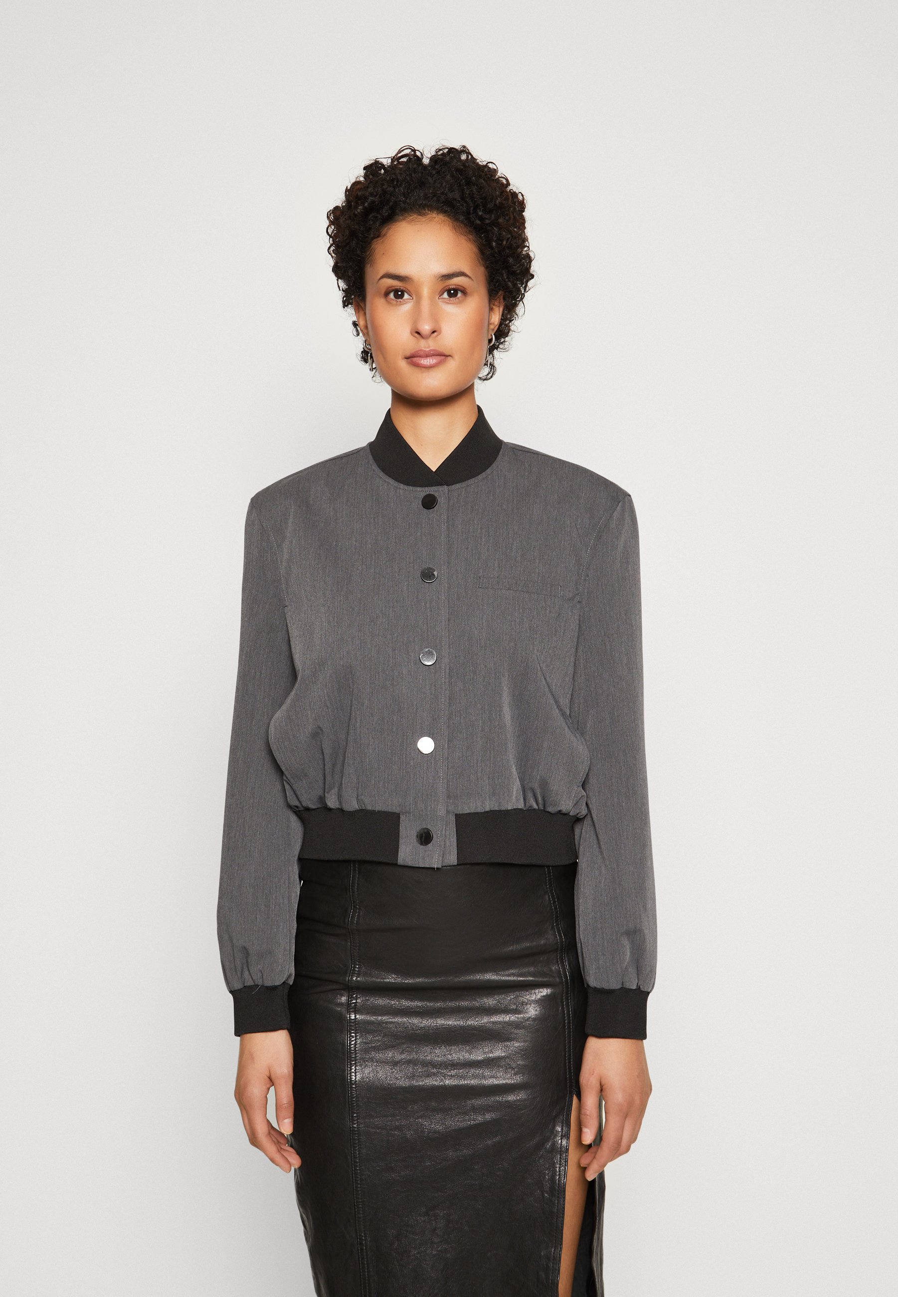 ONLY ONLNUMA CROPPED - Bomber Jacket - dark grey melange/mottled dark grey