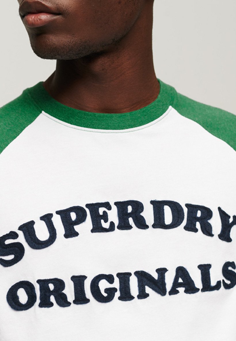 Superdry VINTAGE COOPER CLASS RAGLAN  - Print T-shirt - optic field green marl/green
