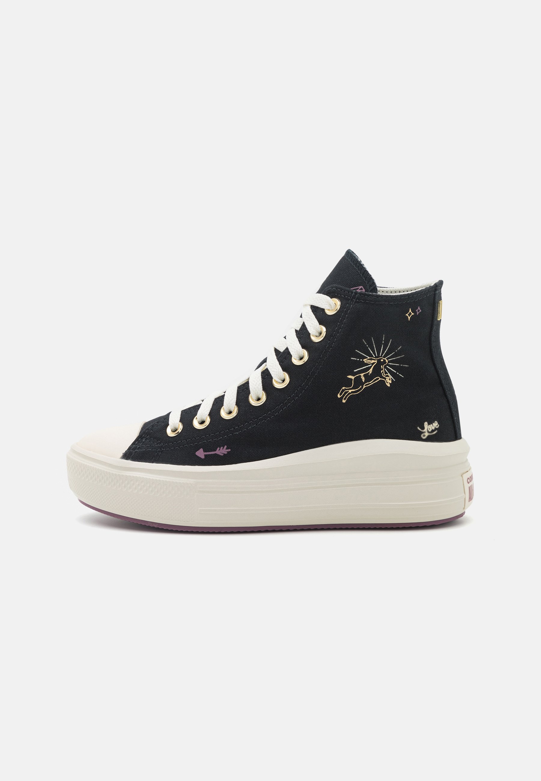 Converse CHUCK TAYLOR ALL STAR MOVE - High-top trainers - black/dreamy dahlia/egret/black