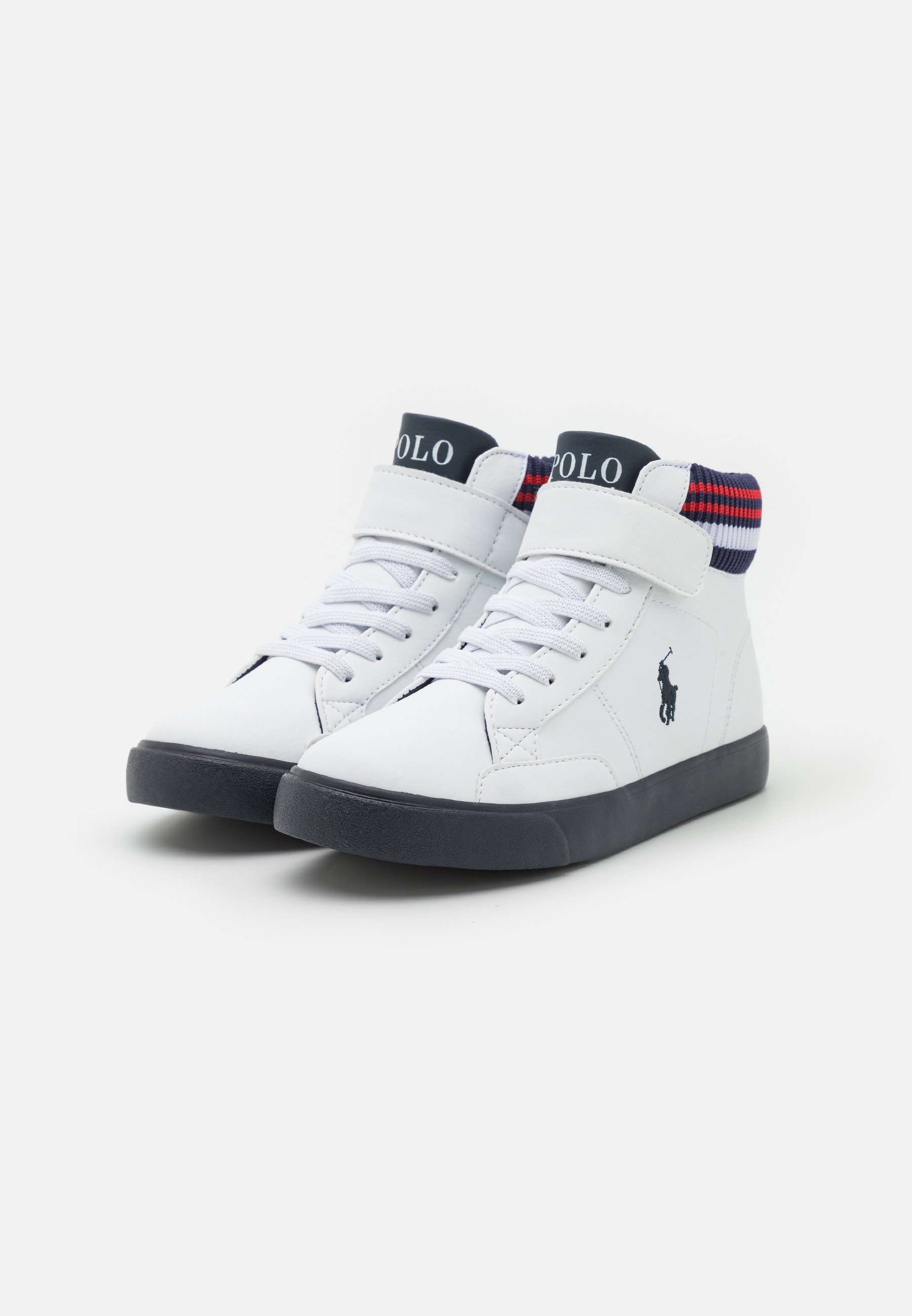 Polo Ralph Lauren THERON BOOT UNISEX - High-top trainers - white/tumbled navy/white