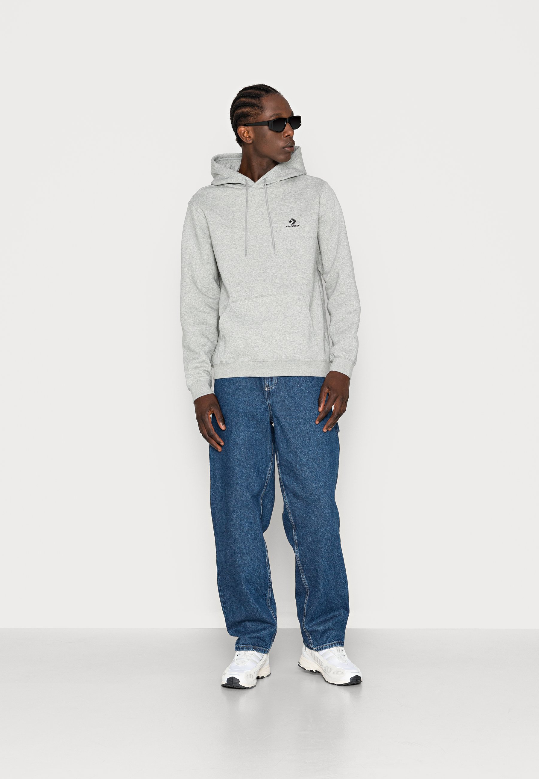 Converse EMBROIDERED STAR CHEVRON BRUSHED BACK HOODIE UNISEX - Hoodie - grey/light grey