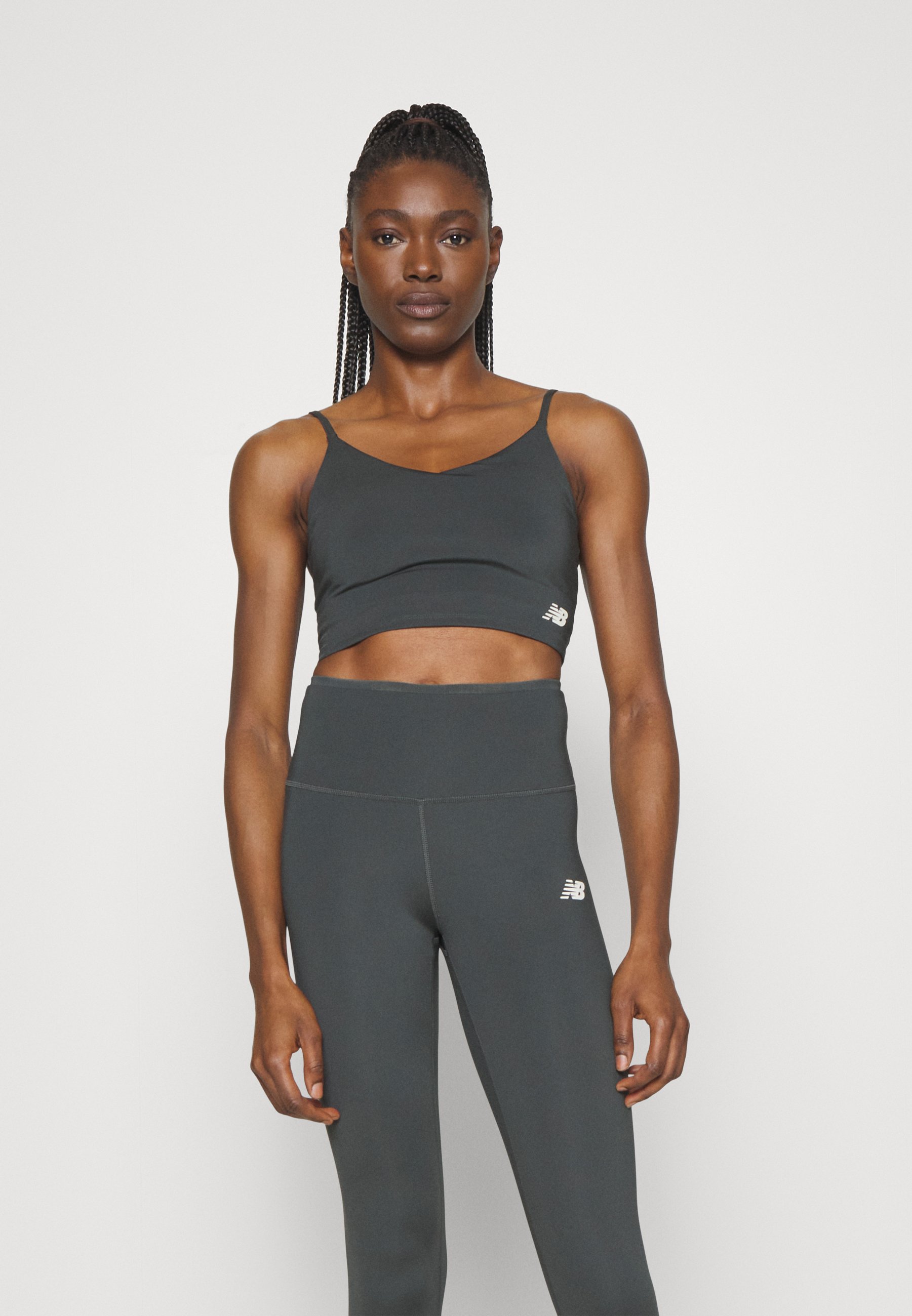 NB LINEAR HERITAGE SOFT - Light support sports bra - blacktop/black
