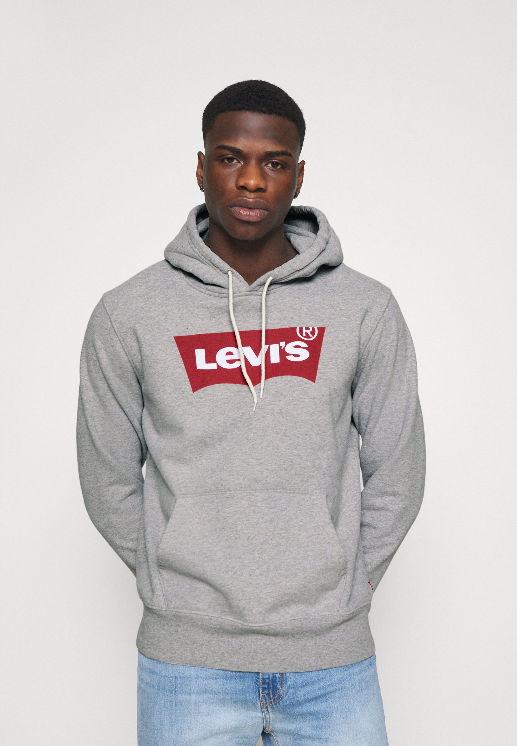 Levi's® GRAPHIC HOOD - Sweatshirt - heather gray/mottled grey
