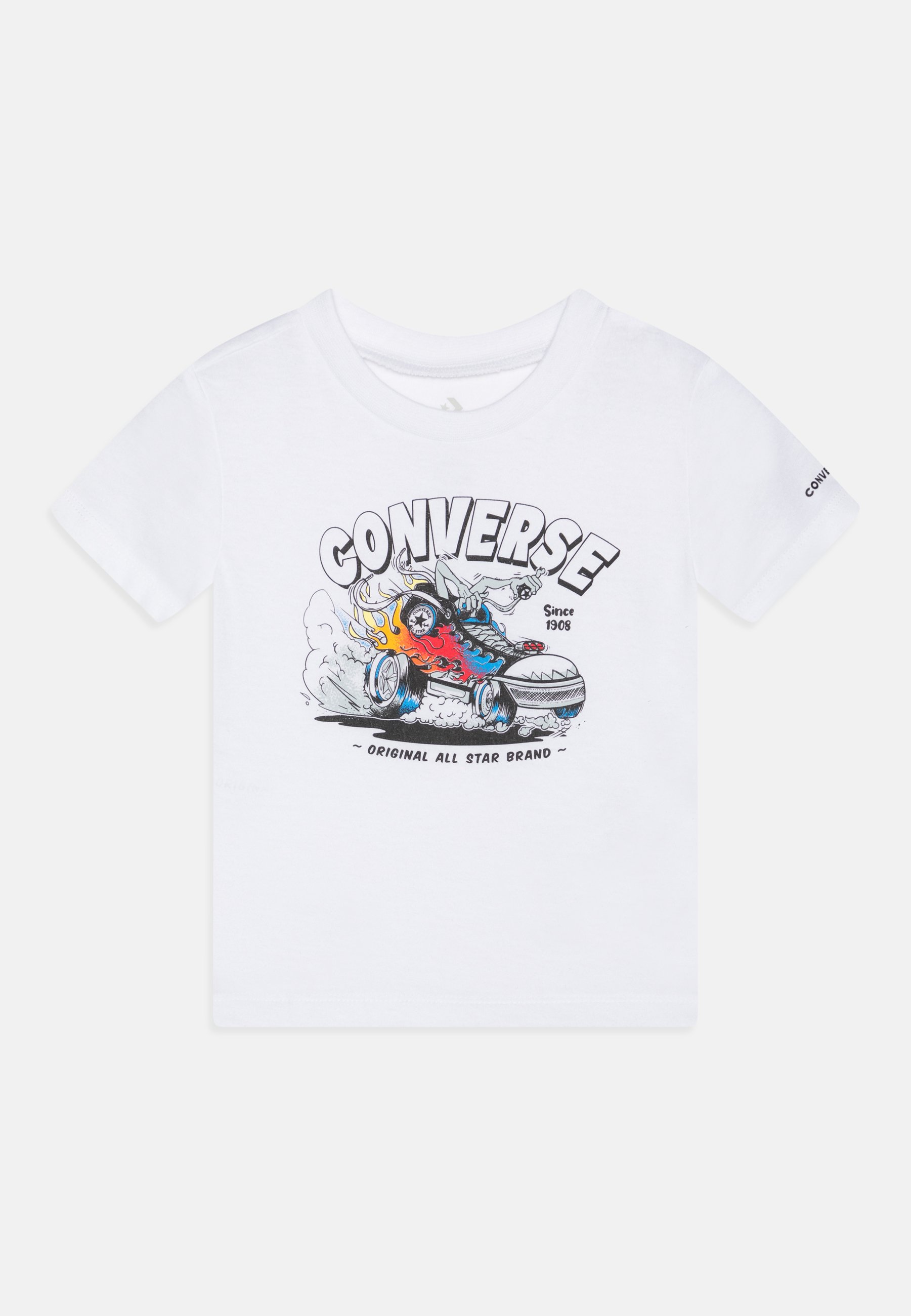 Converse FLAMING CHUCK MOBILE TEE UNISEX - Print T-shirt - white