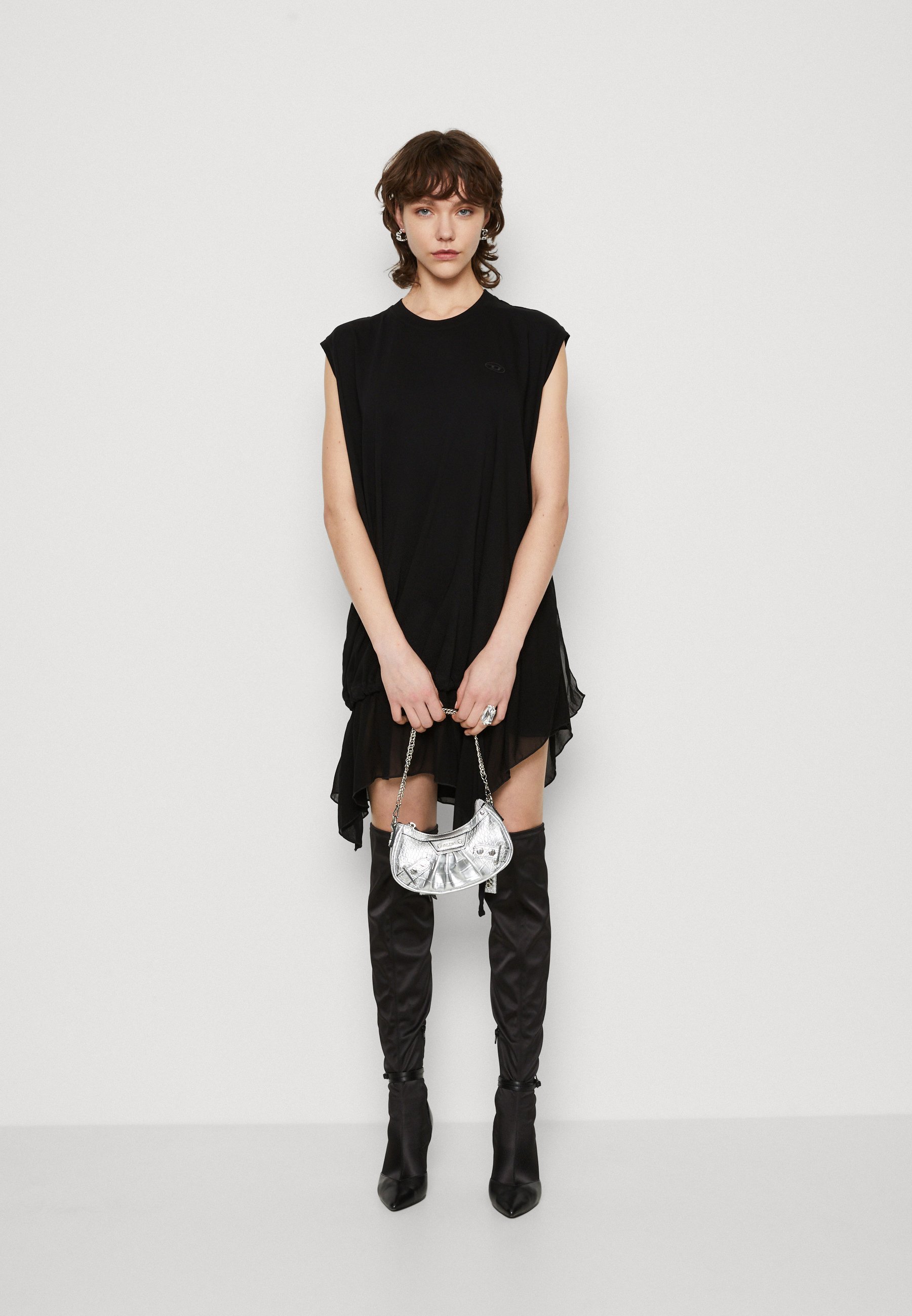 Diesel D-ROLLETTY - Jersey dress - black