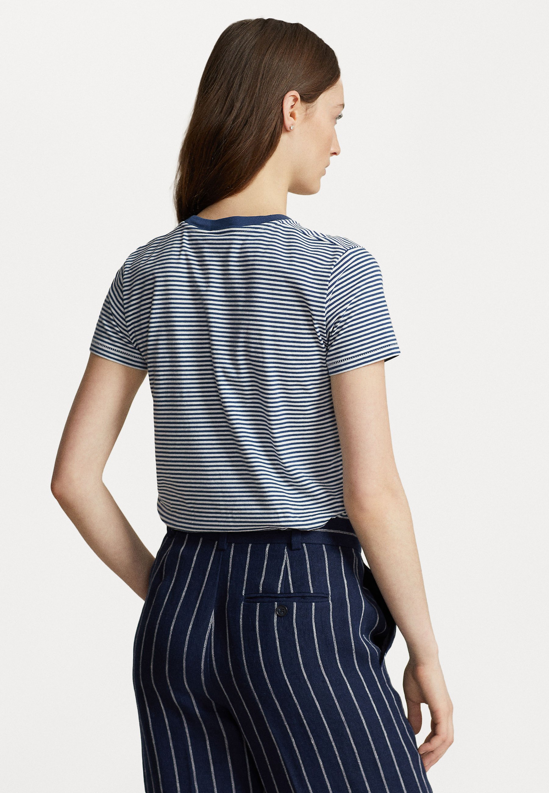 Polo Ralph Lauren SHORT SLEEVE - Print T-shirt - rustic navy/deckwash white/dark blue