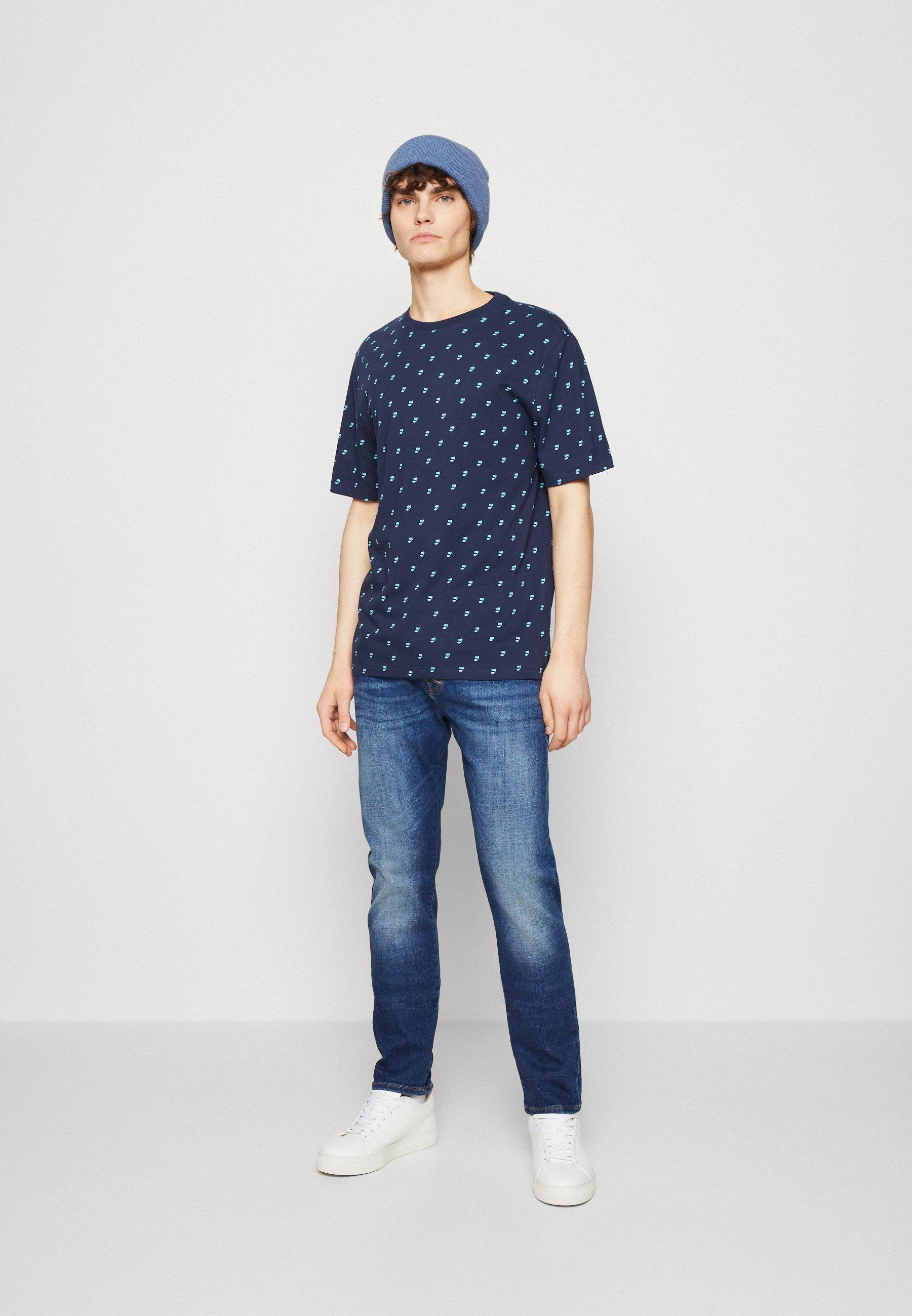 Scotch & Soda MUSICAL NOTE - Print T-shirt - dark blue