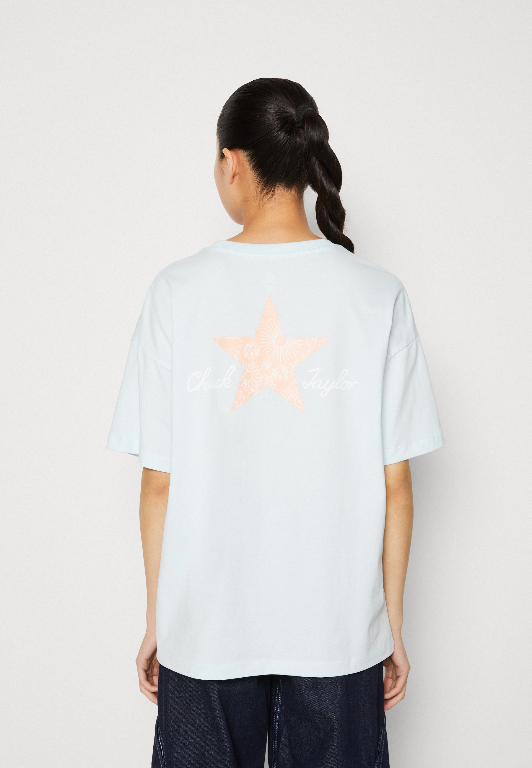 Converse CHUCK TAYLOR OVERSIZED - Print T-shirt - aqua mist/light blue