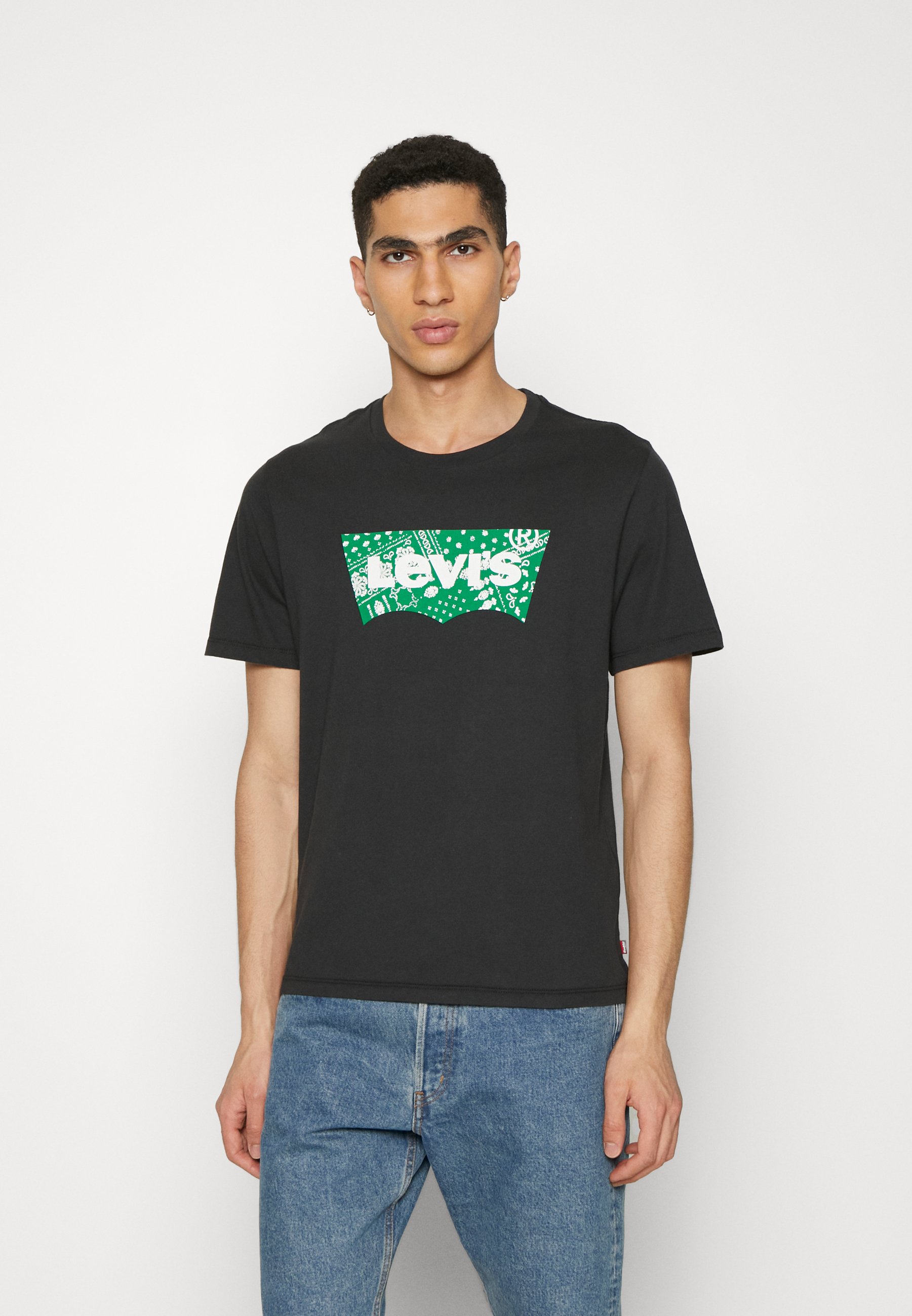 Levi's® GRAPHIC CREWNECK TEE - Print T-shirt - black