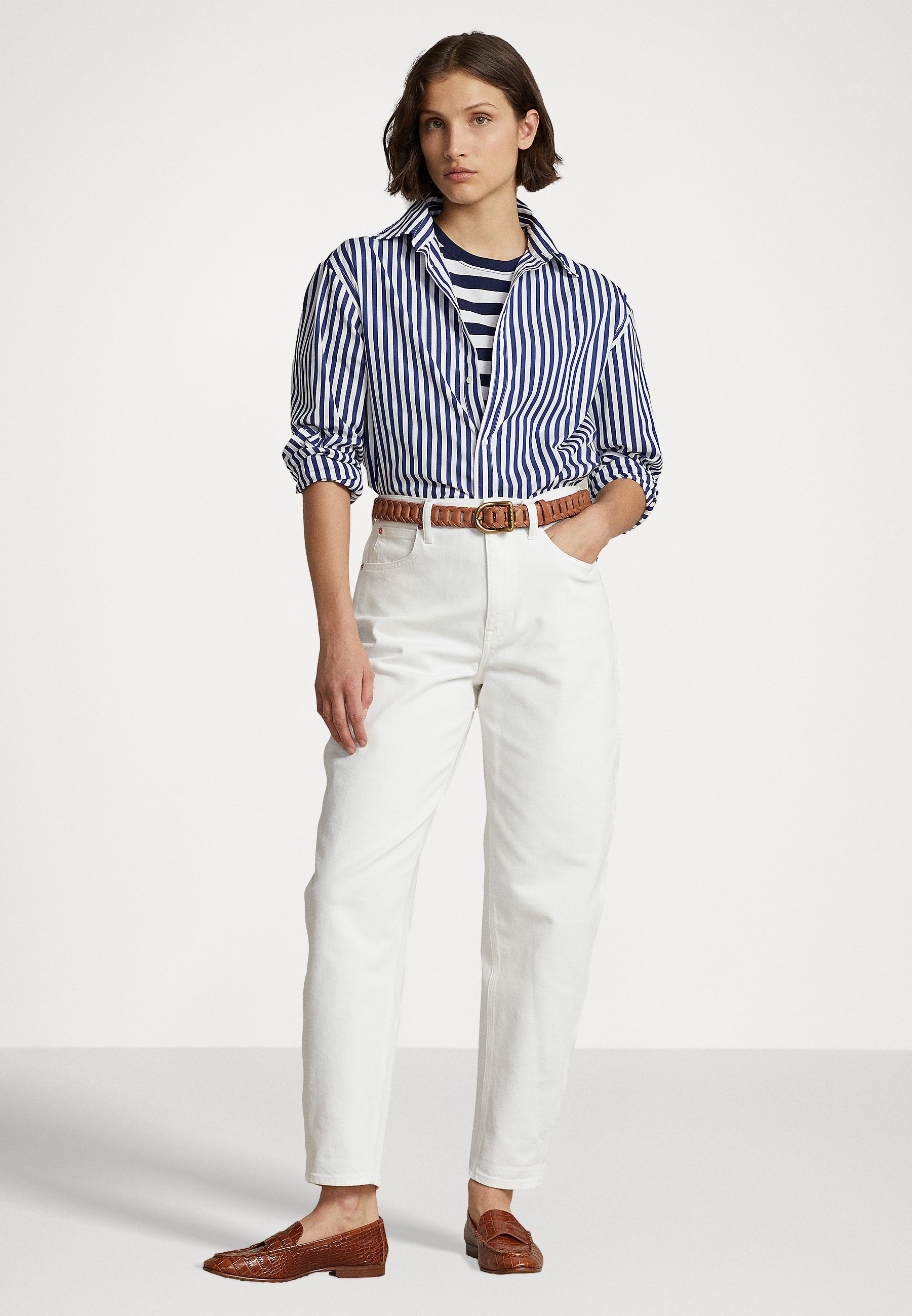 Polo Ralph Lauren LONG SLEEVE BUTTON FRONT SHIRT - Button-down blouse - fall royal/ white/white