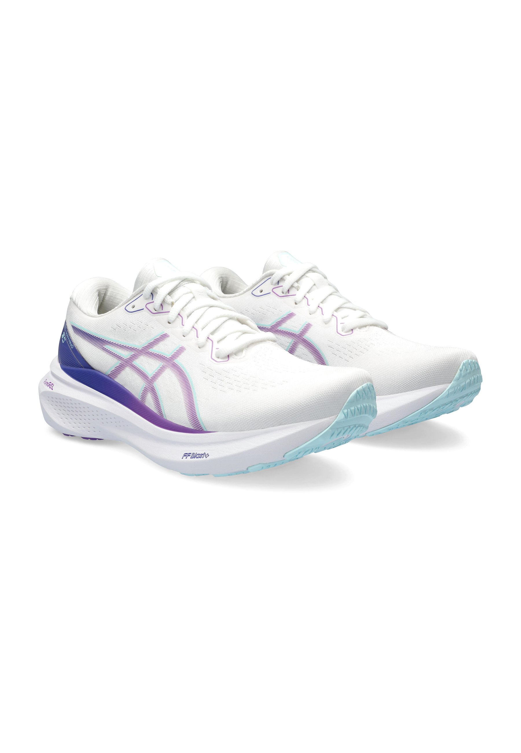 ASICS GEL-KAYANO 30 - Stabilty running shoes - white/cyber grape/white