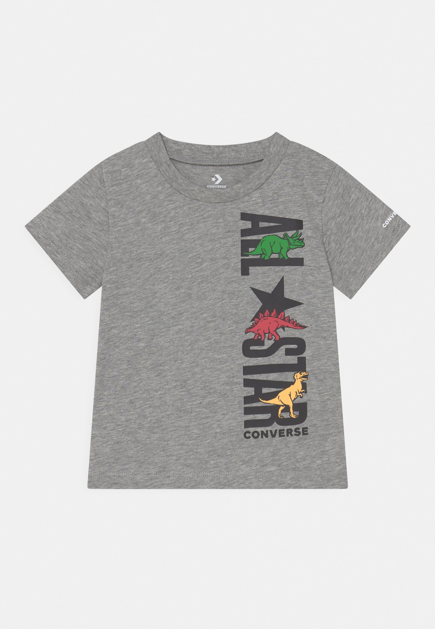 Converse DINOVERSE VERTICAL ALL STAR TEE UNISEX - Print T-shirt - grey heather/black/grey