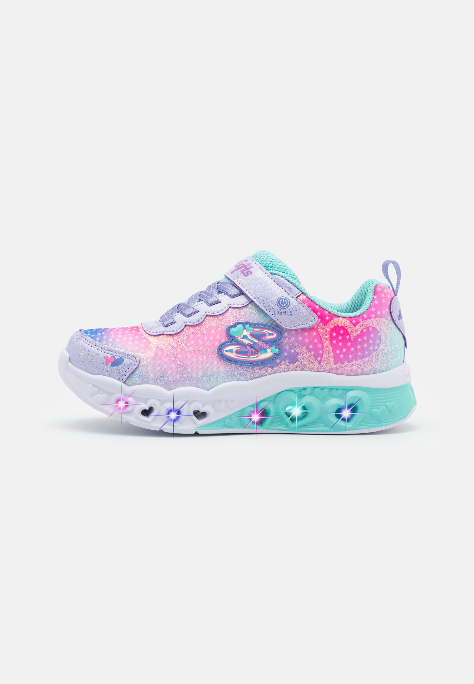 Skechers FLUTTER HEART LIGHTS - Trainers - lavender/multi-coloured/lilac