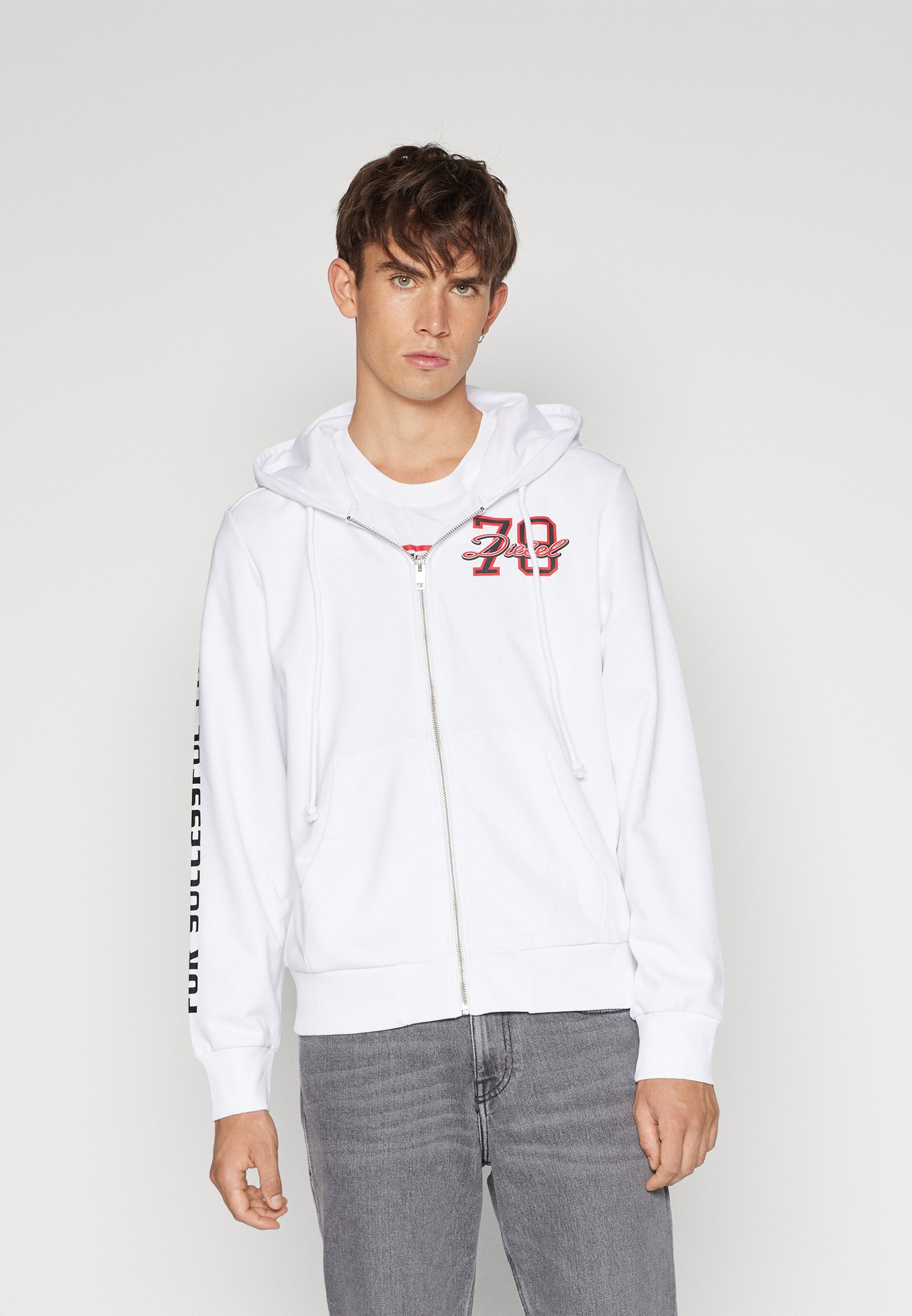 Diesel GINN HOOD ZIP - Zip-up sweatshirt - white