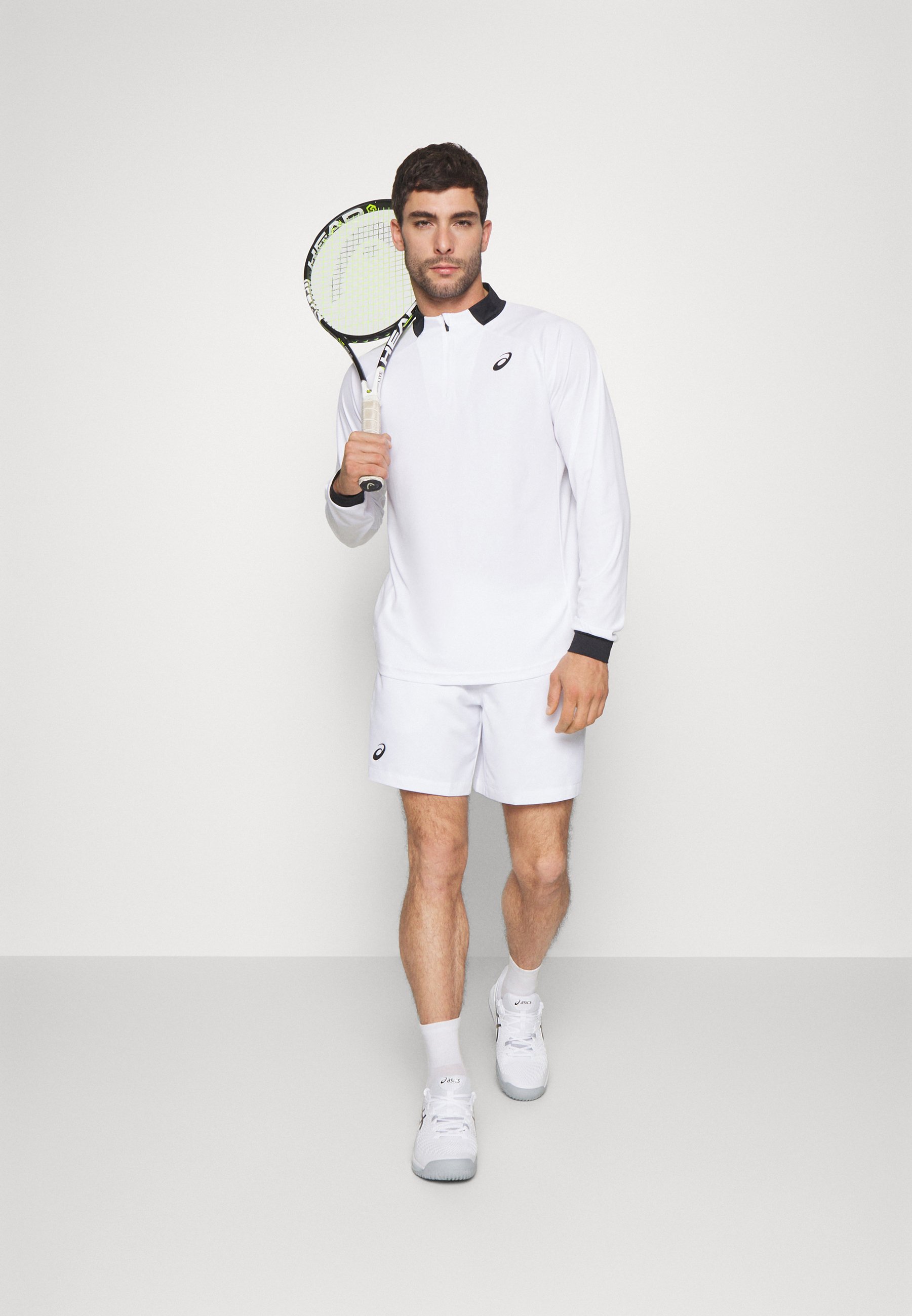 ASICS COURT ZIP - Long sleeved top - brilliant white/white