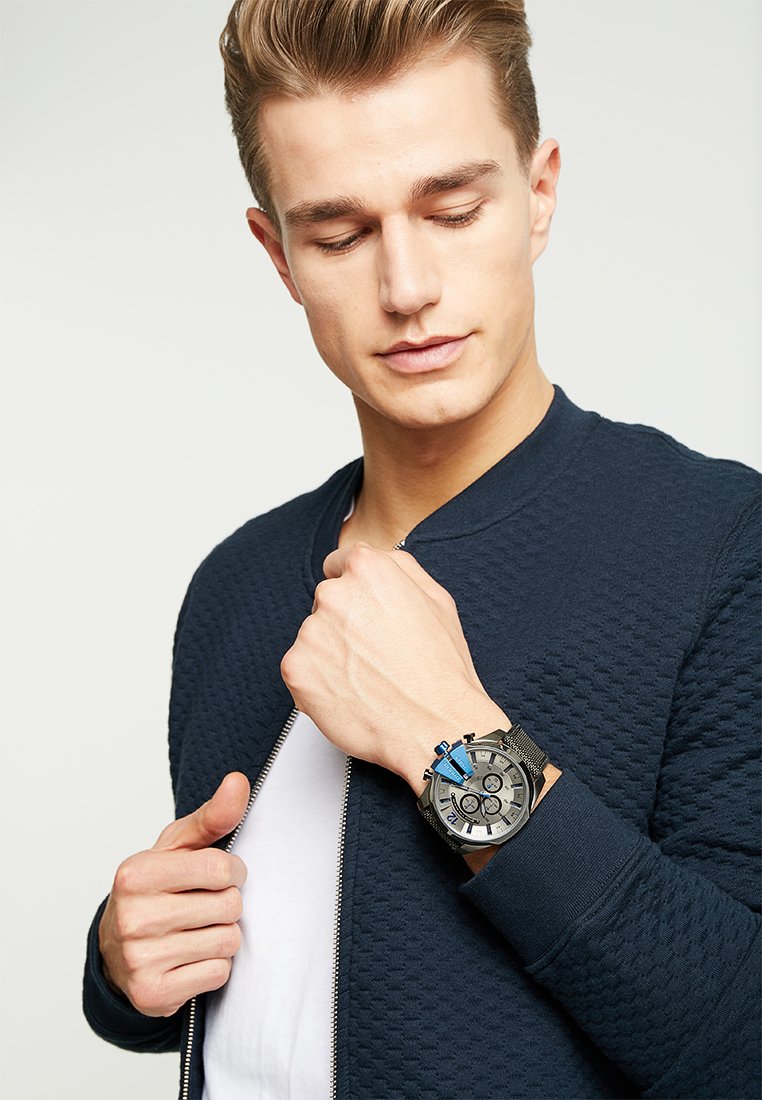 Diesel MEGA CHIEF - Chronograph watch - grey/black/black