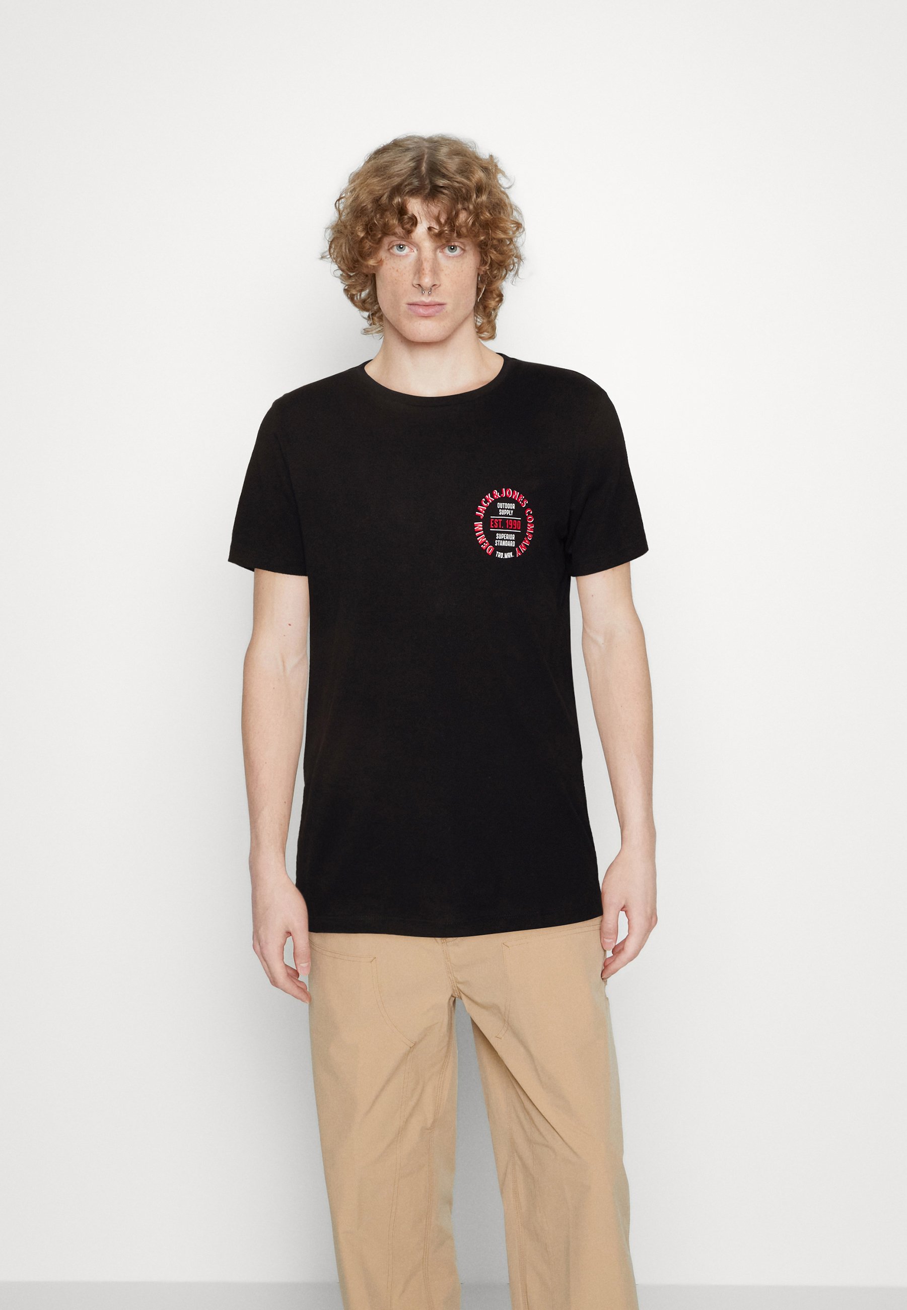 Jack &Jones JJANDY TEE CREW NECK 5 PACK - Print T-shirt - black/navy/white/black