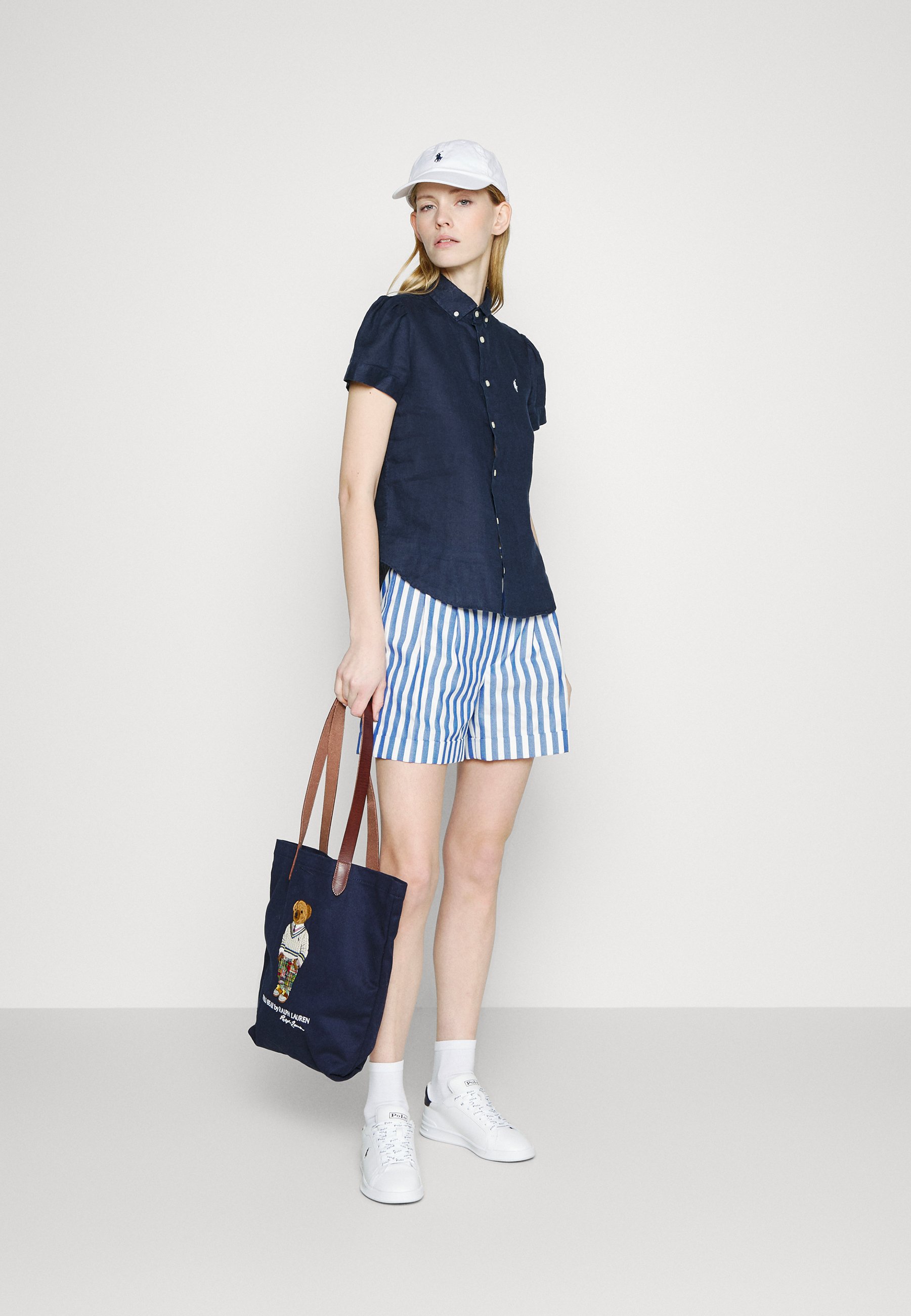 Polo Ralph Lauren SLEEVE BUTTON FRONT SHIRT - Button-down blouse - newport navy/dark blue