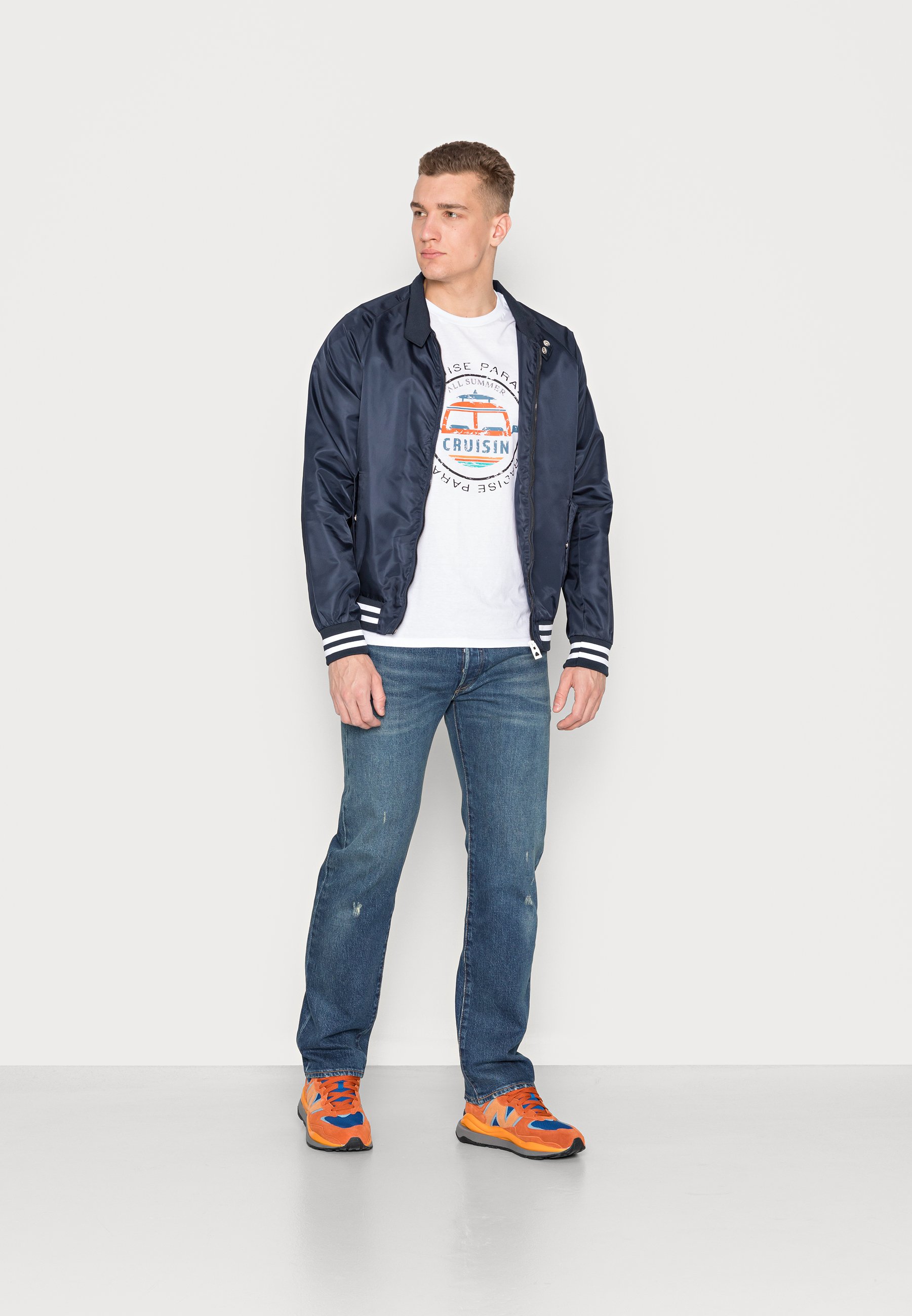 Levi's® 501® ORIGINAL - Straight leg jeans - s light indigo destructed/dark-blue denim