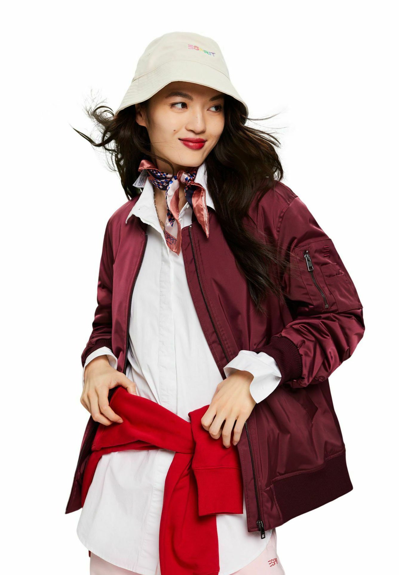 Esprit Bomber Jacket - bordeaux red/bordeaux