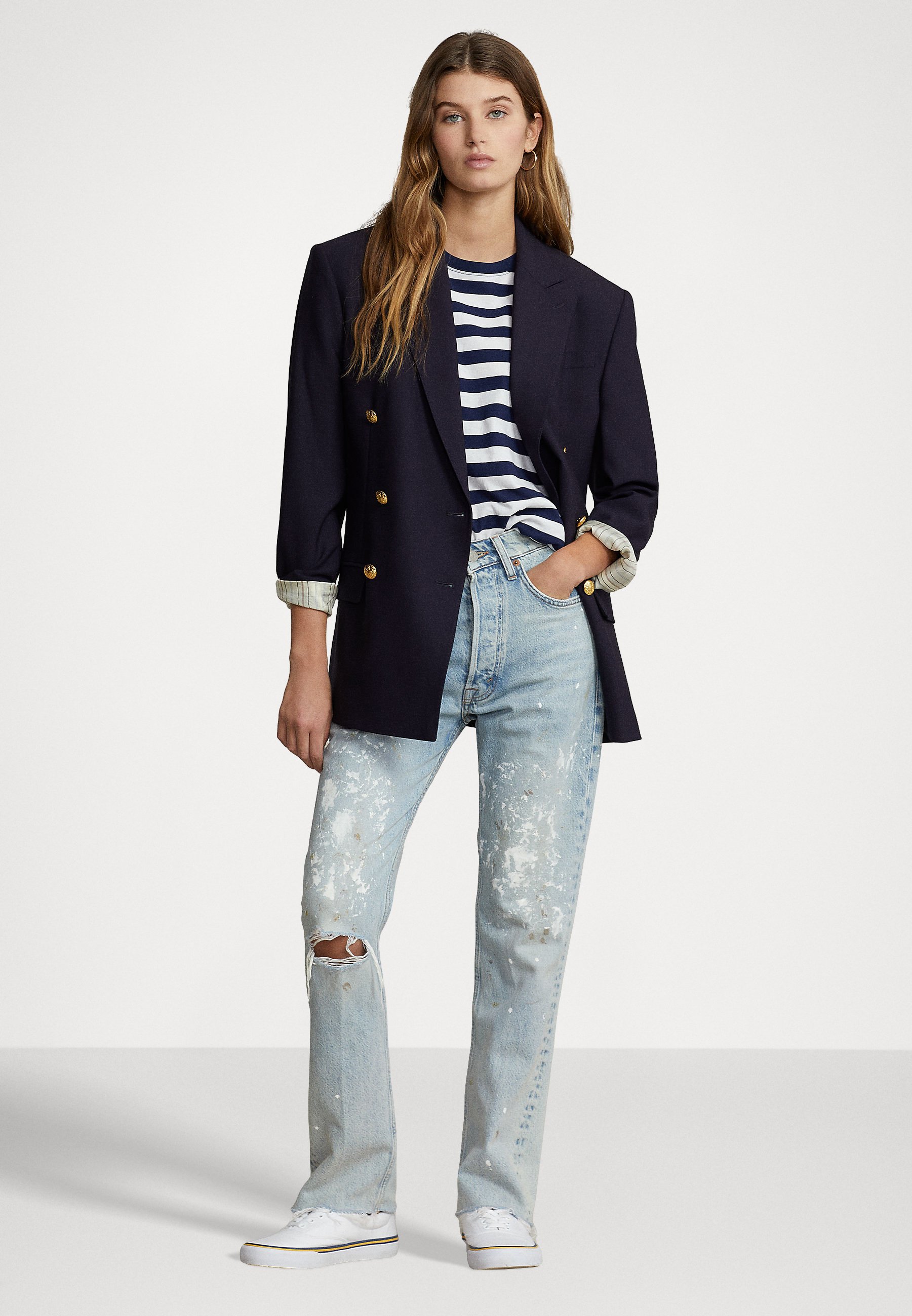 Polo Ralph Lauren CROPPED - Straight leg jeans - heisler wash/blue denim