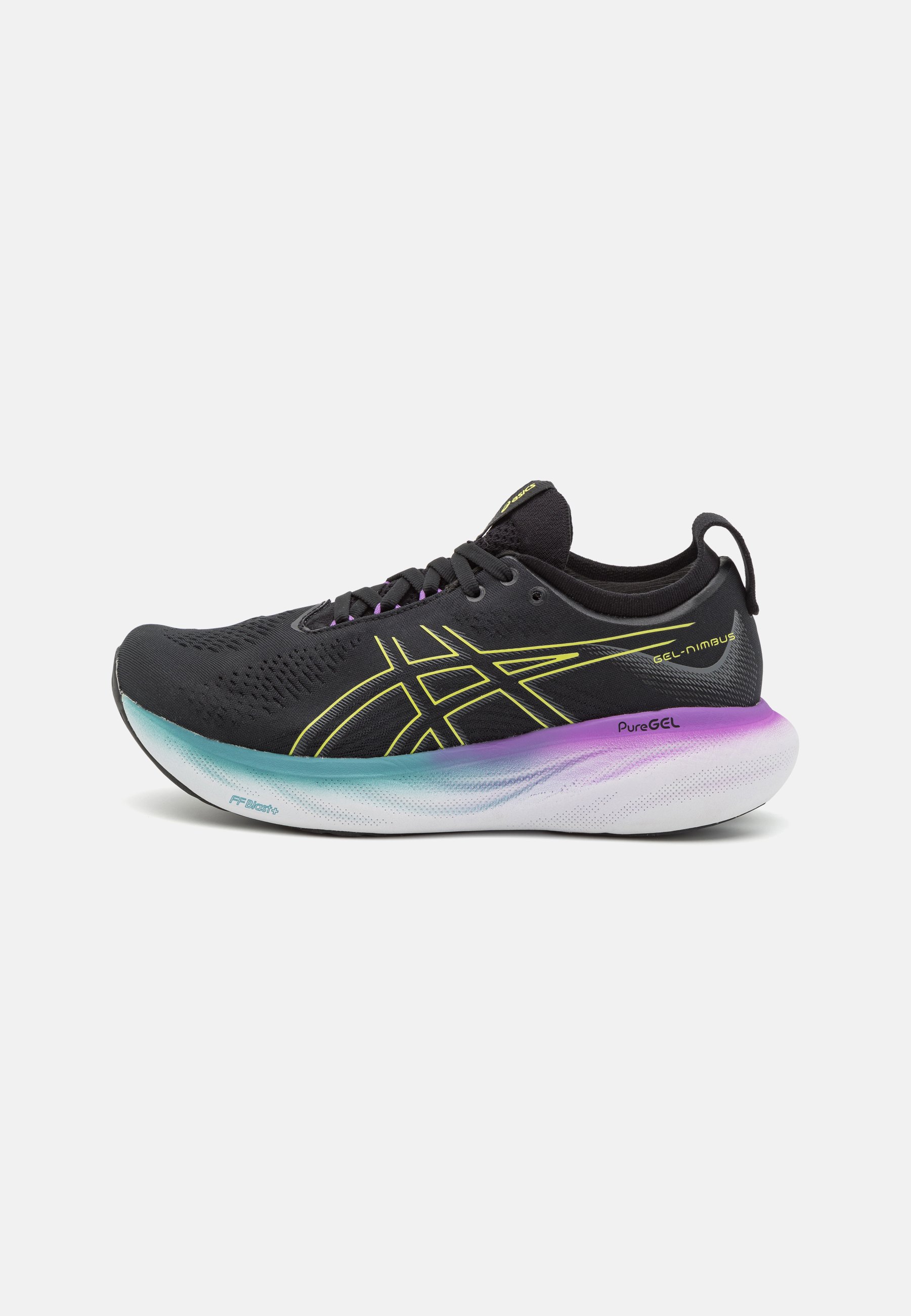ASICS GEL NIMBUS 25 - Neutral running shoes - black/glow yellow/black