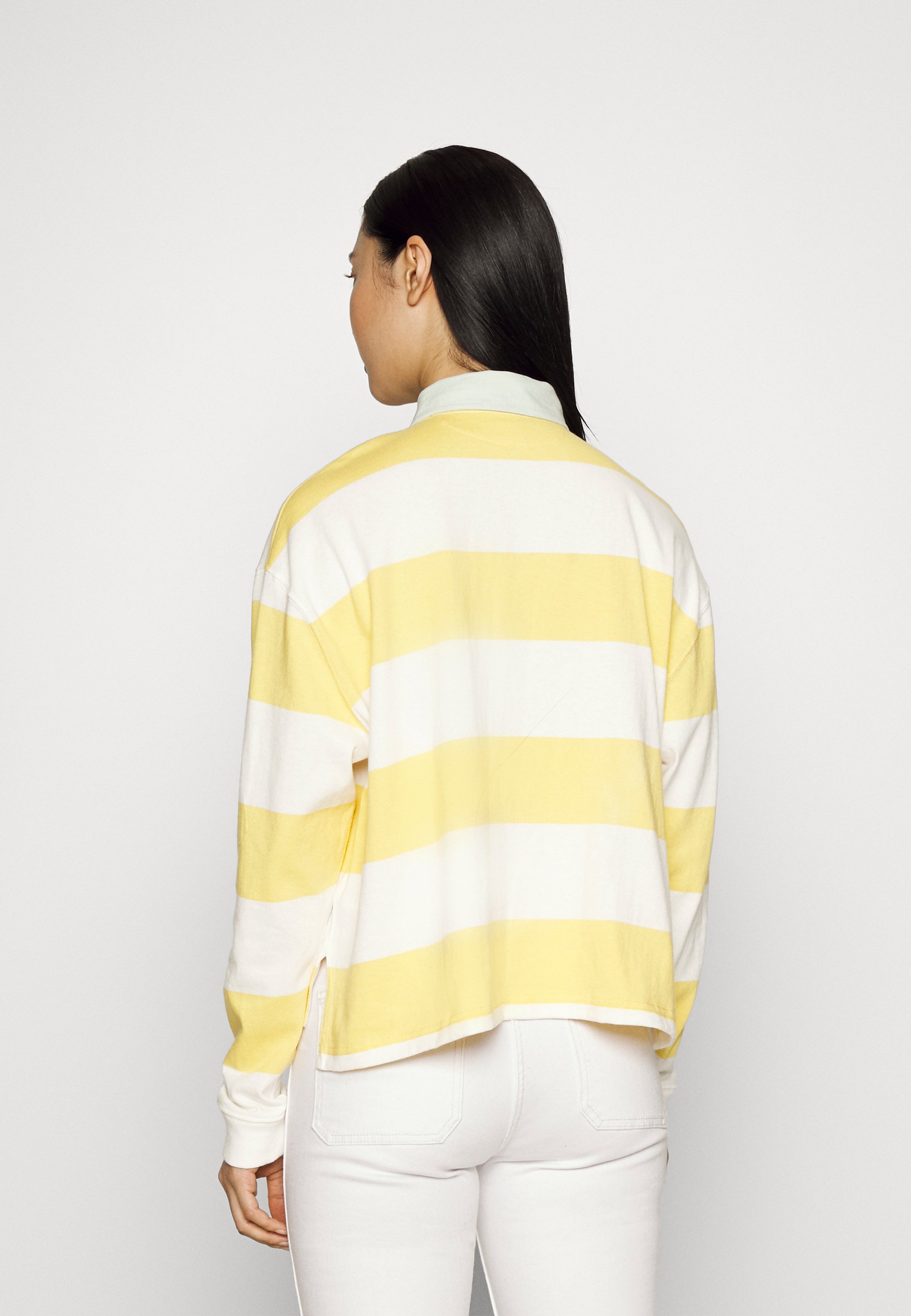Polo Ralph Lauren LONG SLEEVE RUGBY - Long sleeved top - fall yellow/deckwash white/yellow