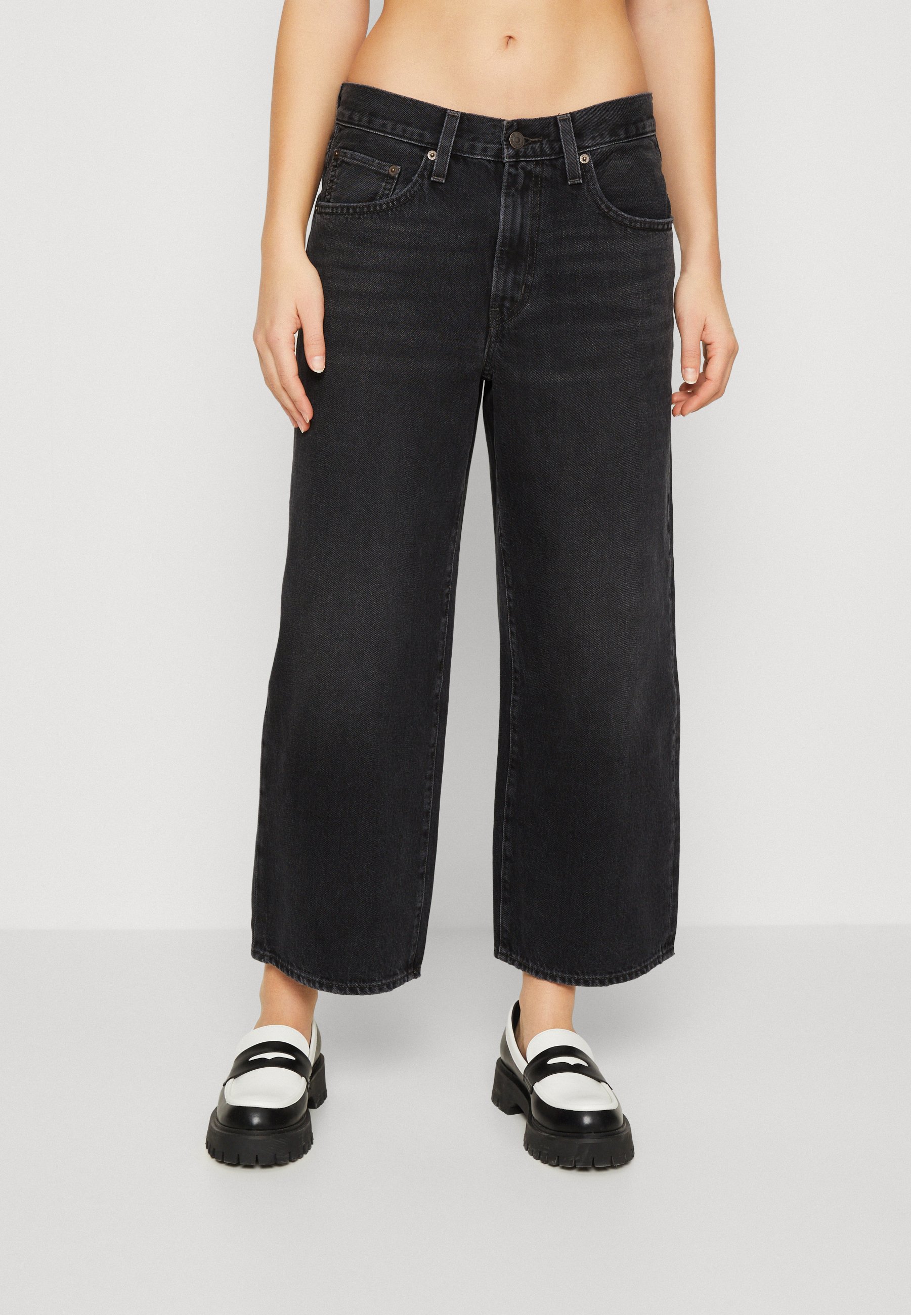 Levi's® BAGGY HIGH WATER - Straight leg jeans - don't check me/black denim