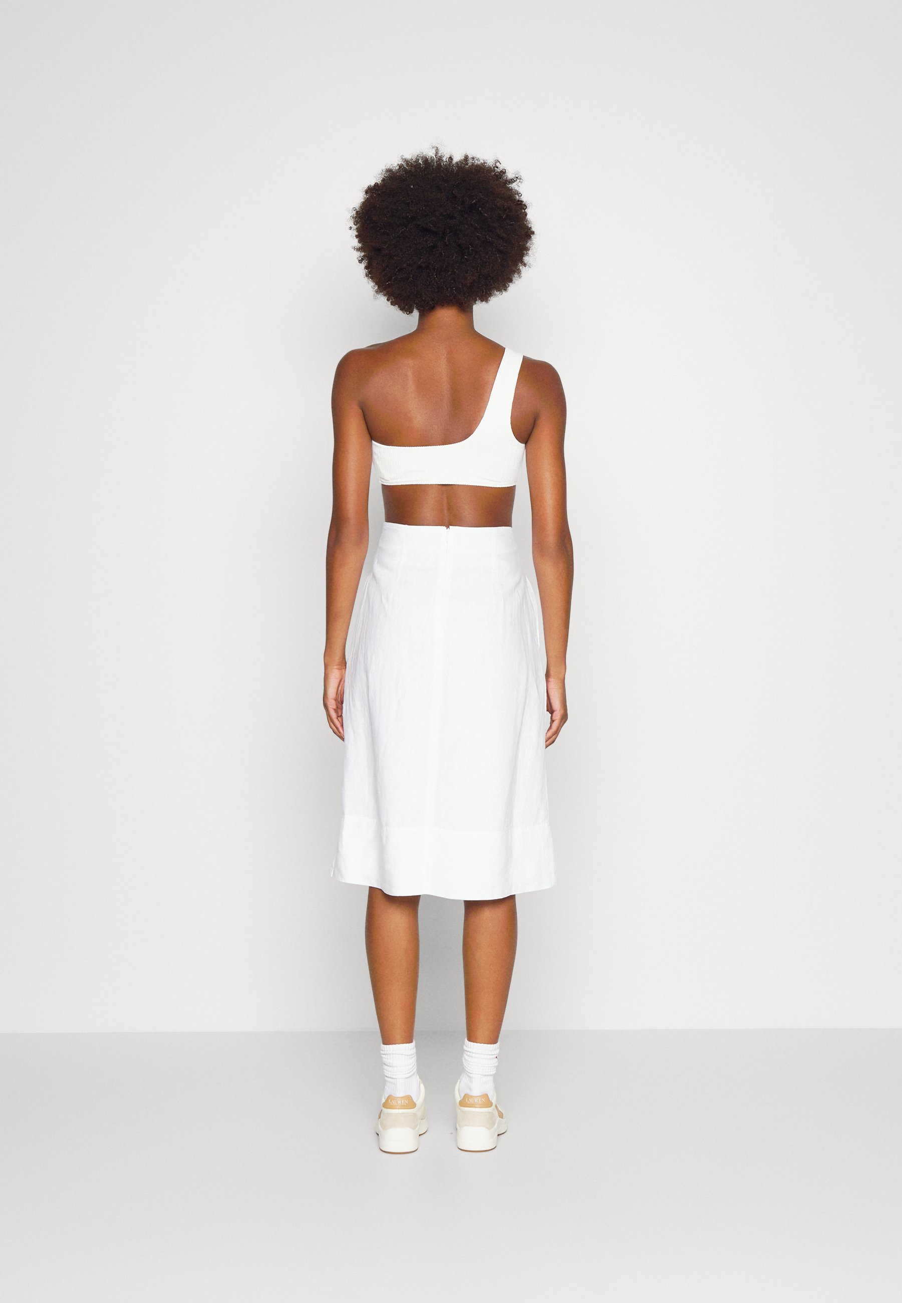 Polo Ralph Lauren LONA MID FULL - A-line skirt - white