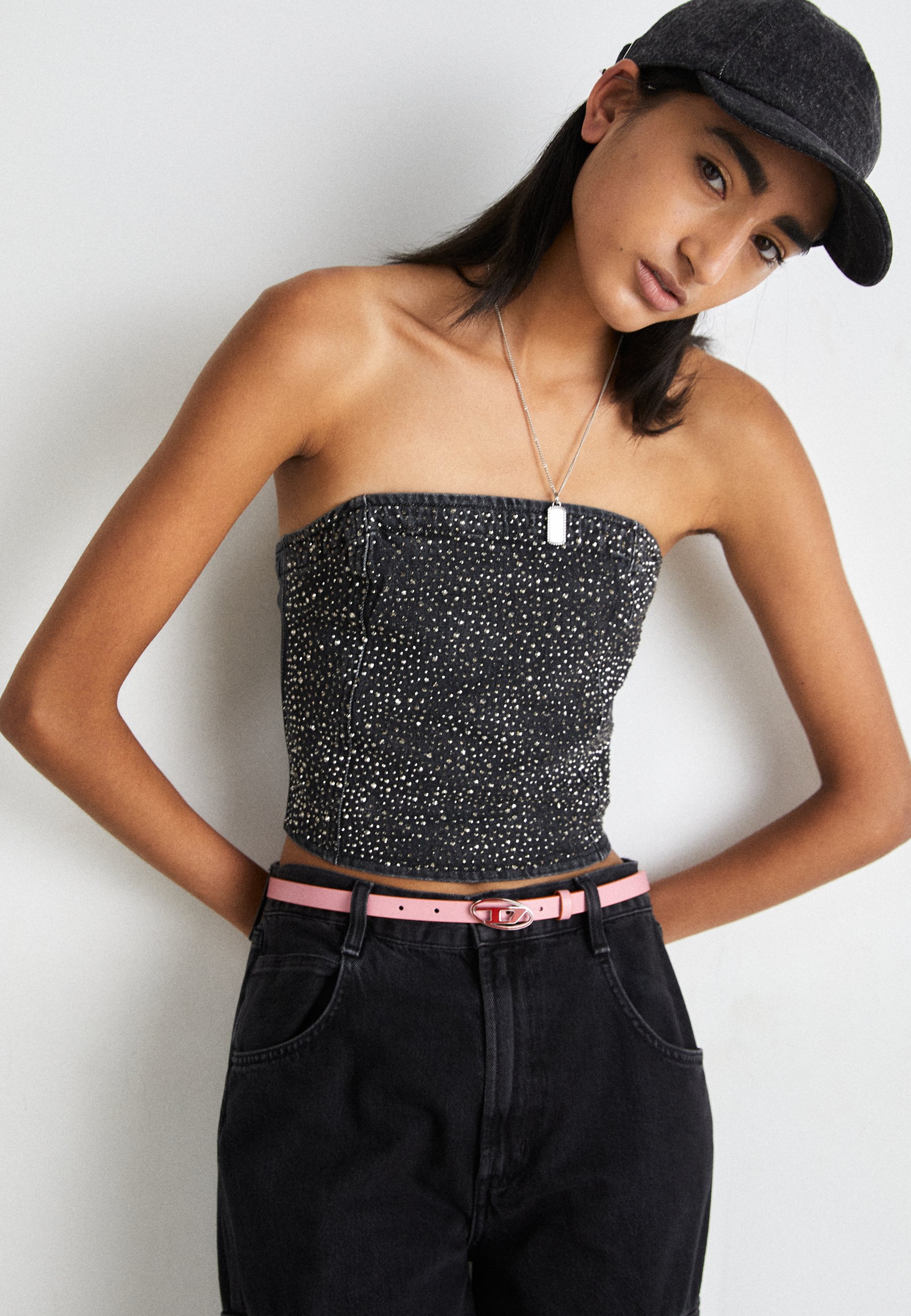 Diesel OVAL D LOGO B-1DR 15 - Belt - pink