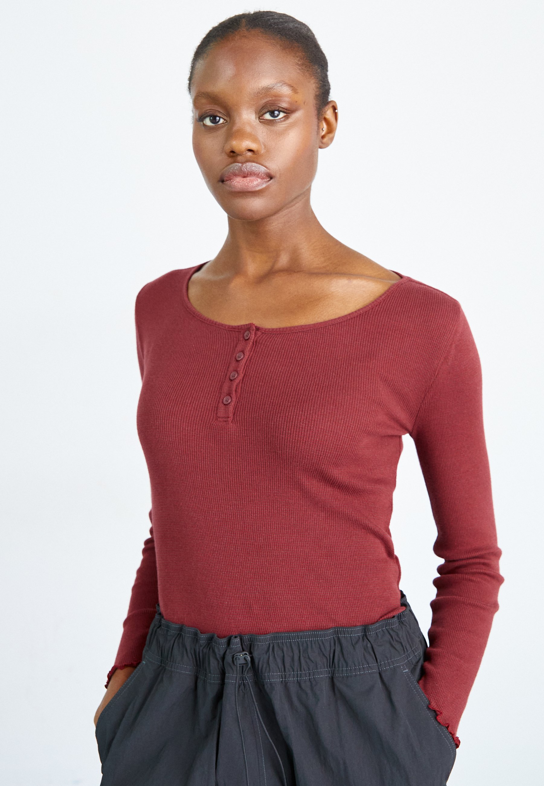 Levi's® DRY GOODS HENLEY - Long sleeved top - bordeaux