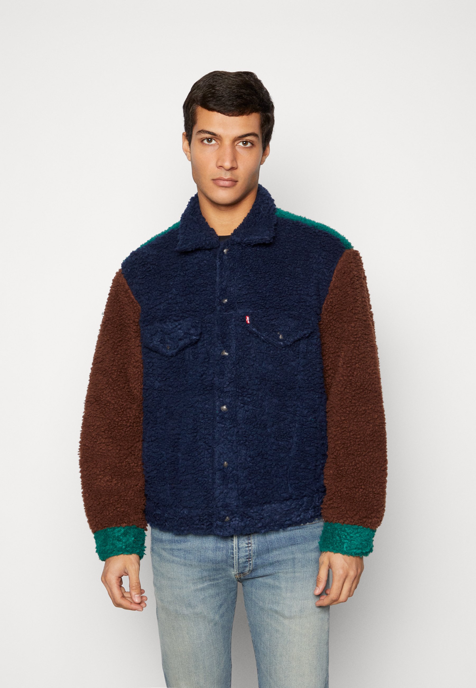 Levi's® TRUCKER UNISEX - Fleece jacket - dark blue/dark green/dark blue
