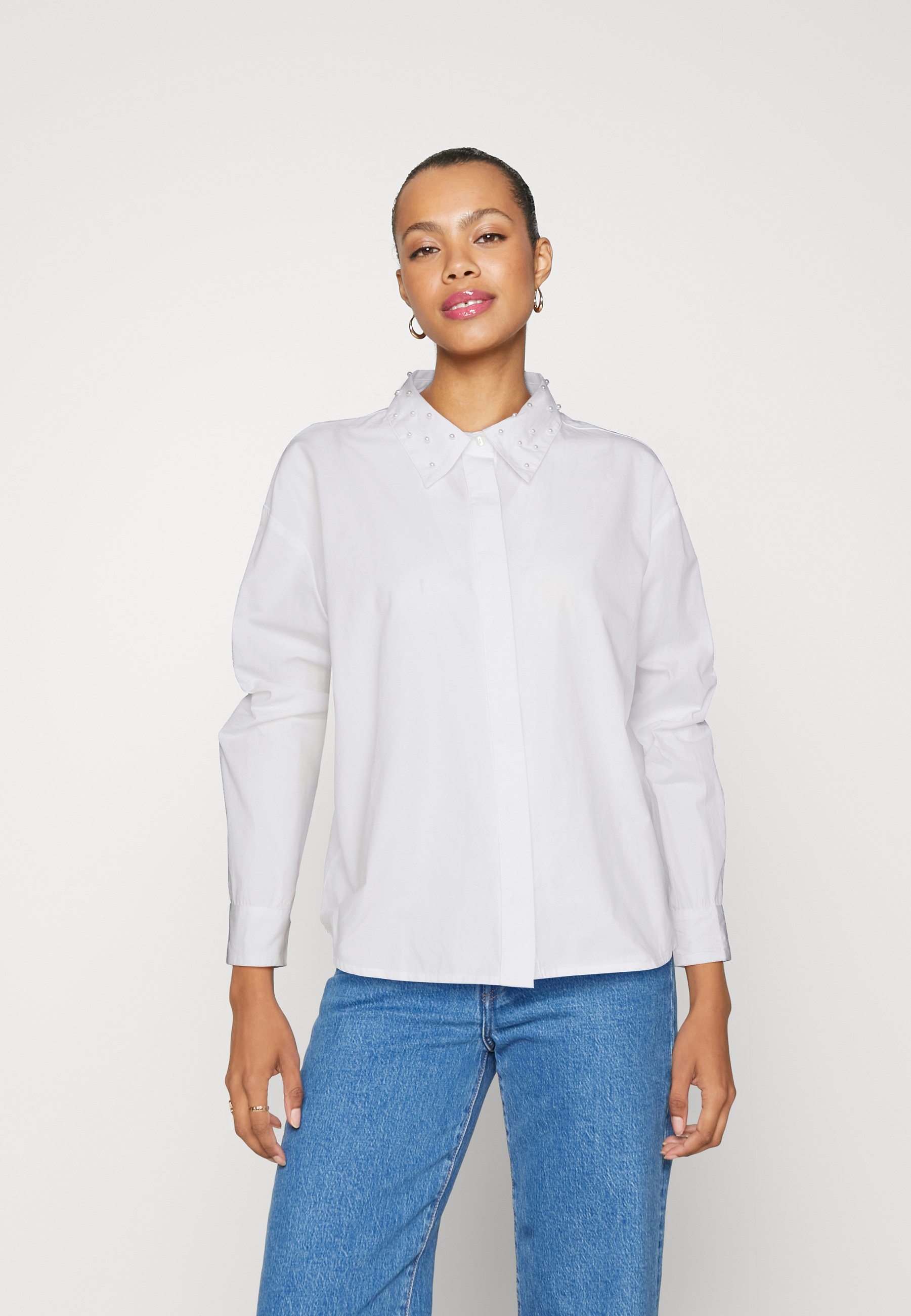 ONLY ONLMEGAN DETAIL  - Button-down blouse - cloud dancer/off-white