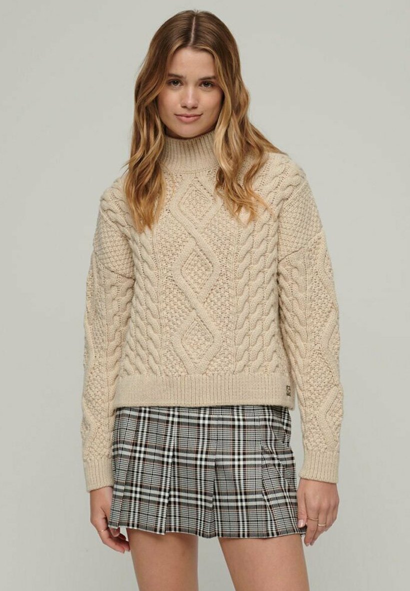 Superdry ARAN   - Jumper - ecru/beige