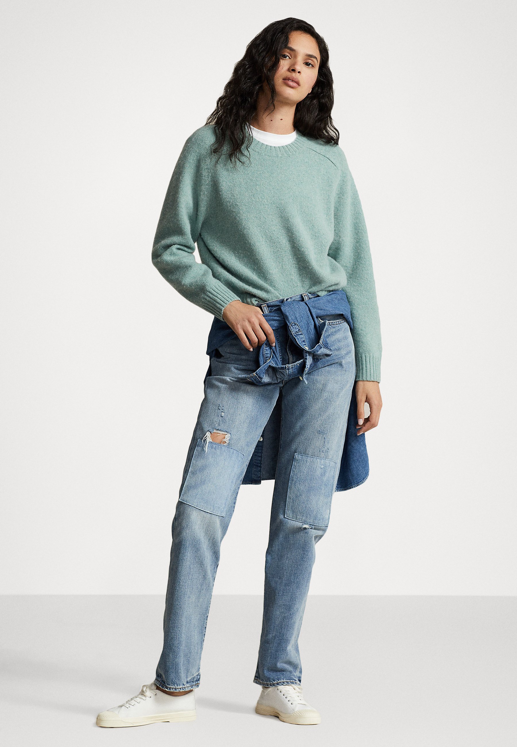Polo Ralph Lauren LONG SLEEVE - Jumper - lovette heather/green